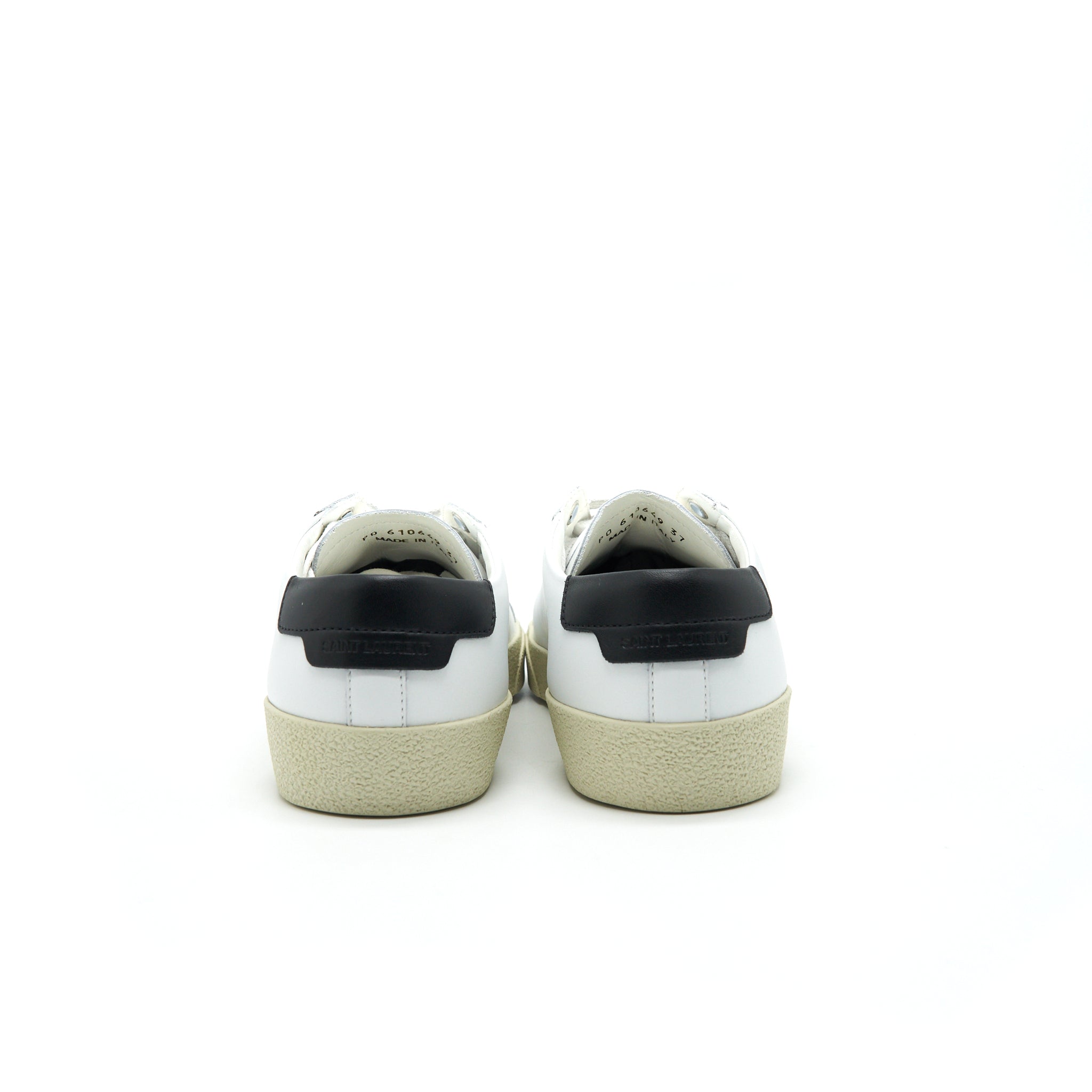 SAINT LAURENT COURT CLASSIC LOW TOP LEATHER SNEAKERS