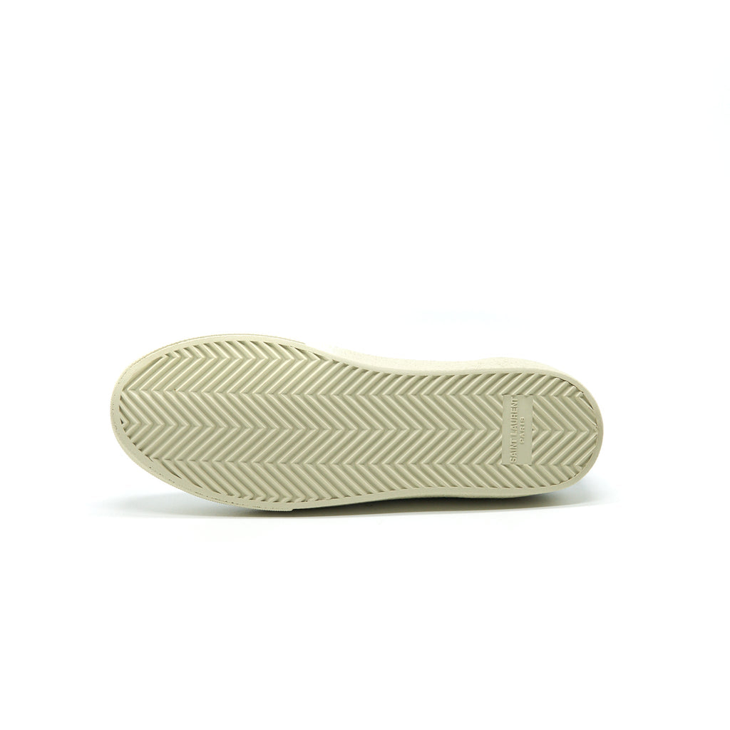 SAINT LAURENT COURT CLASSIC LOW TOP LEATHER SNEAKERS