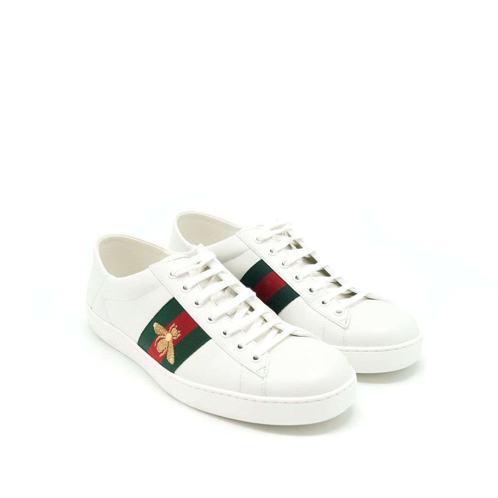 Gucci Men'S White Sneaker Bee Pattern
