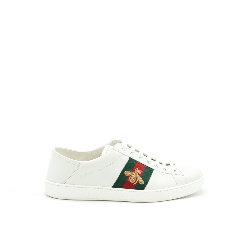 Gucci Men'S White Sneaker Bee Pattern