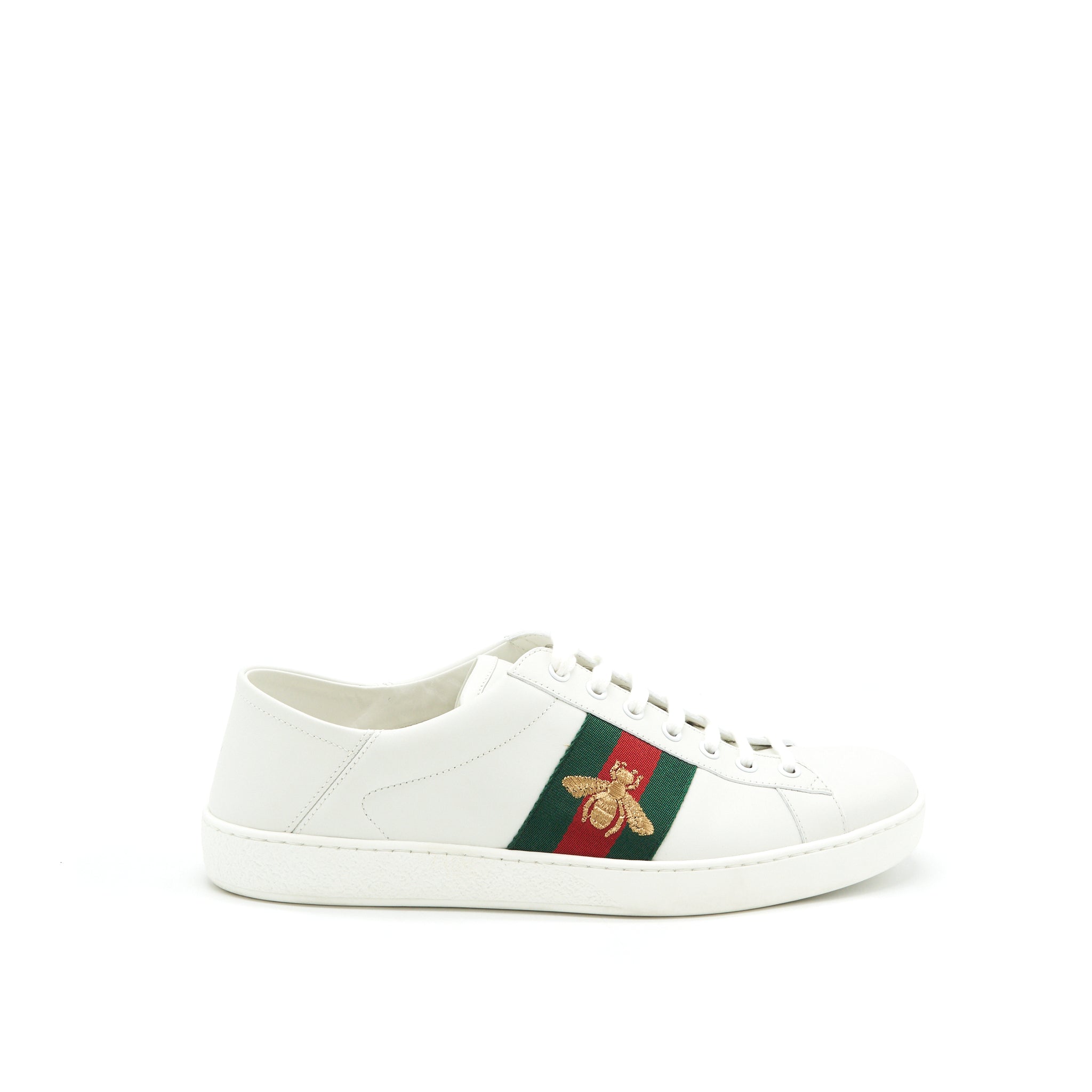 Gucci Men'S White Sneaker Bee Pattern