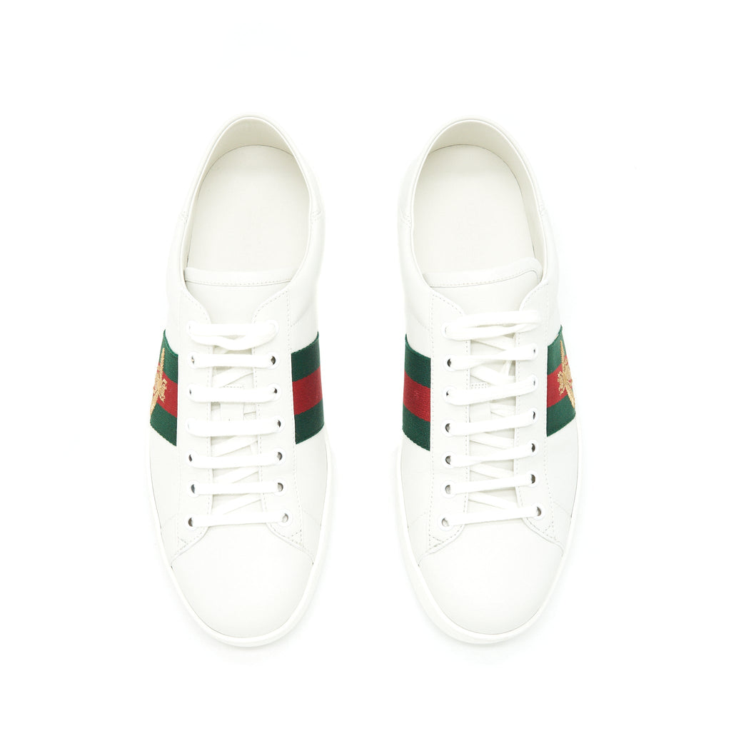 Gucci Men'S White Sneaker Bee Pattern