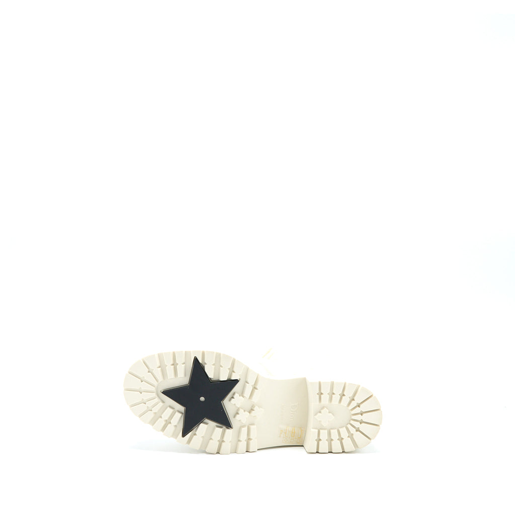 DIOR D-LEADER ANKLE BOOT QUILTED CANNAGE CALFSKIN WHITE SHW
