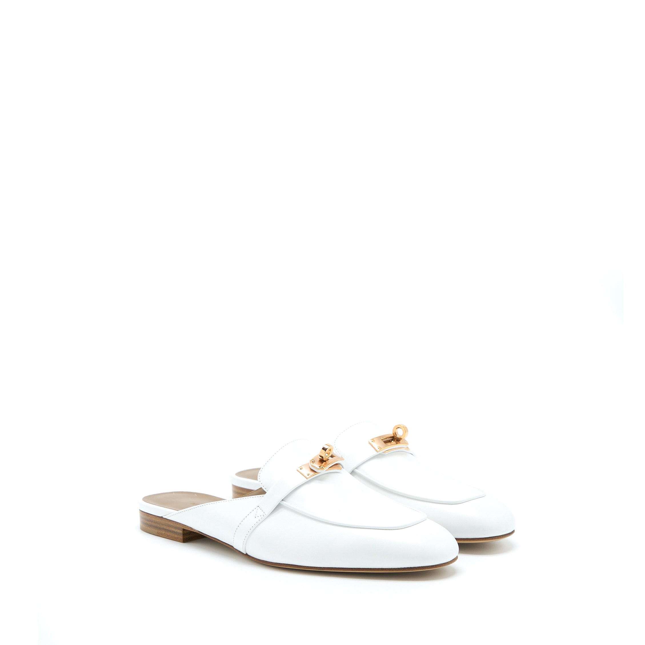 HERMES OZ MULE CALFSKIN BLANC RGHW