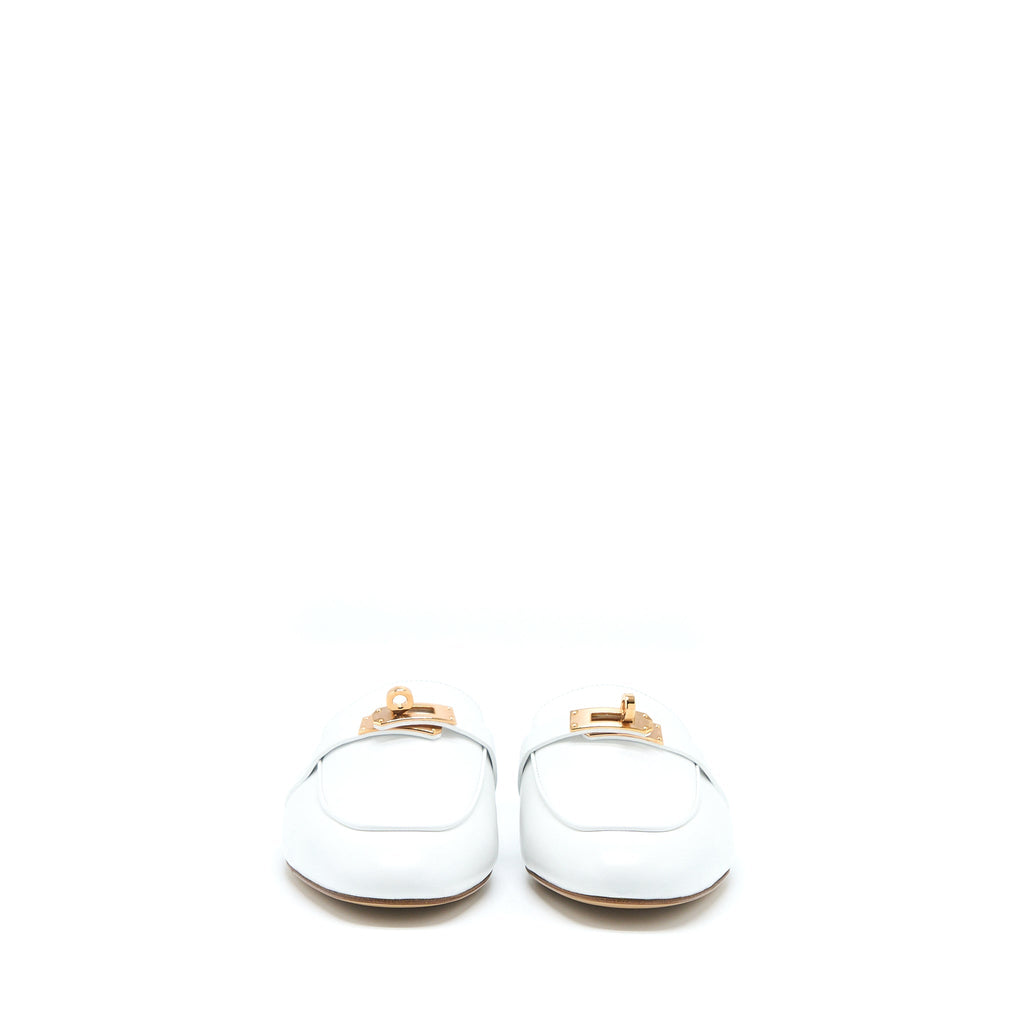 HERMES OZ MULE CALFSKIN BLANC RGHW