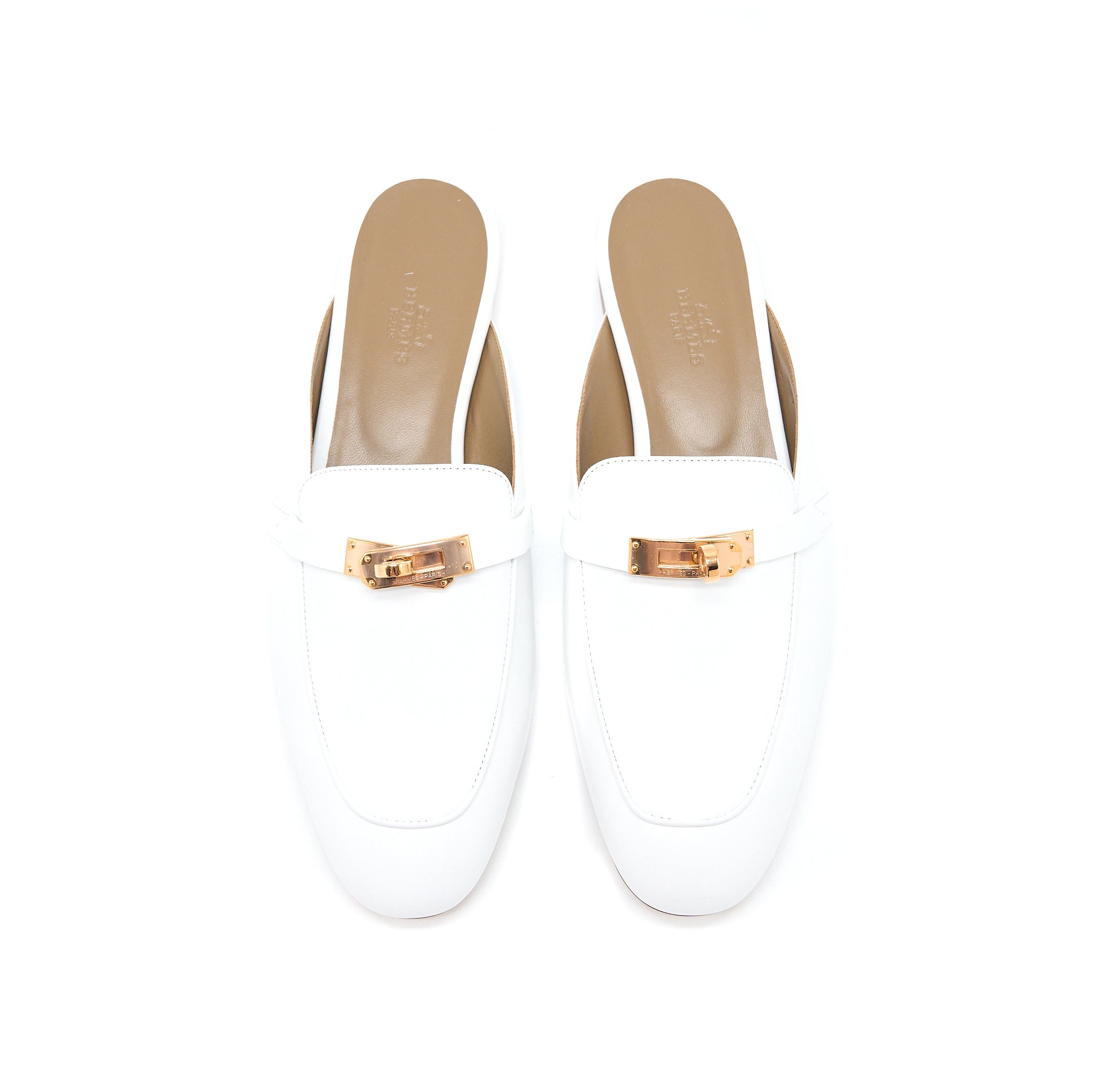HERMES OZ MULE CALFSKIN BLANC RGHW