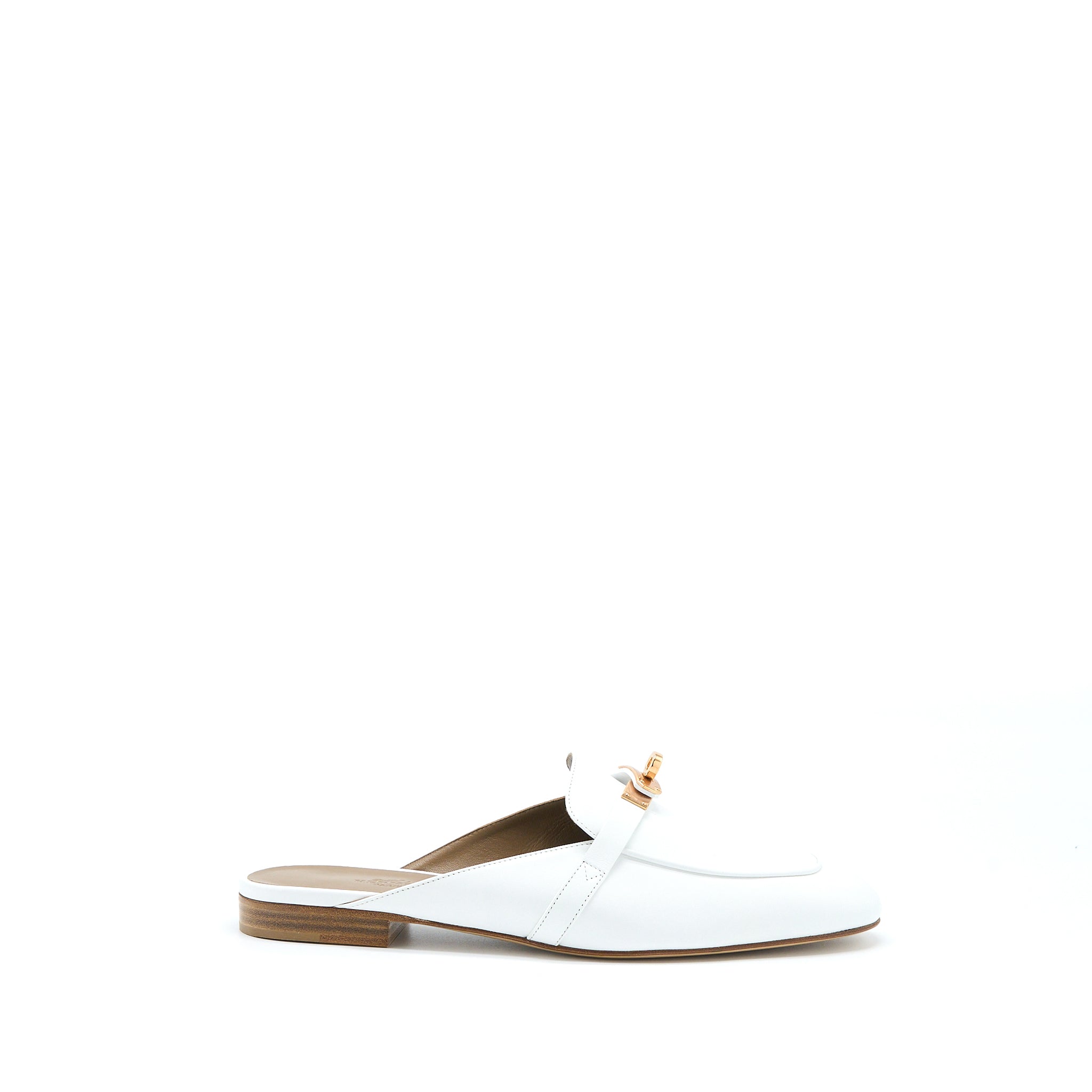 HERMES OZ MULE CALFSKIN BLANC RGHW