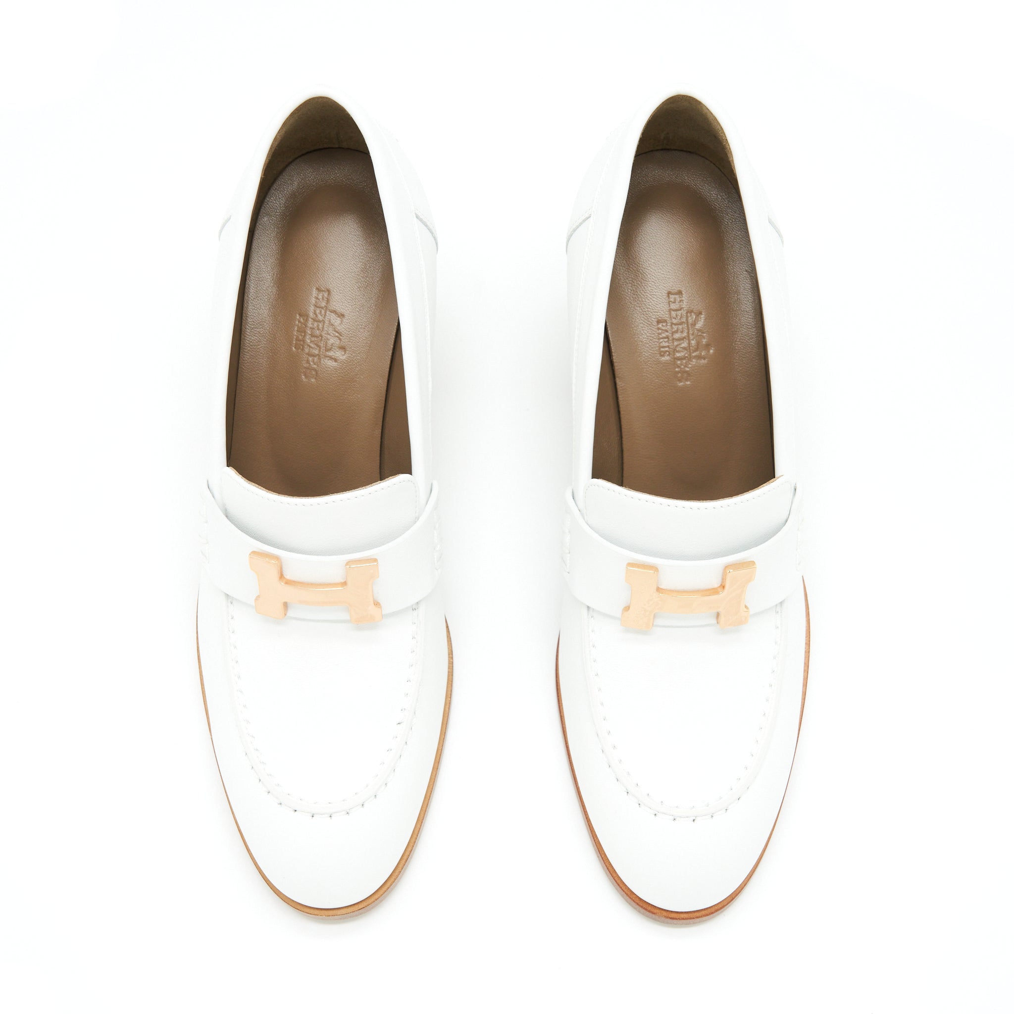 HERMES DAUPHINE LOAFER BLANC RGHW