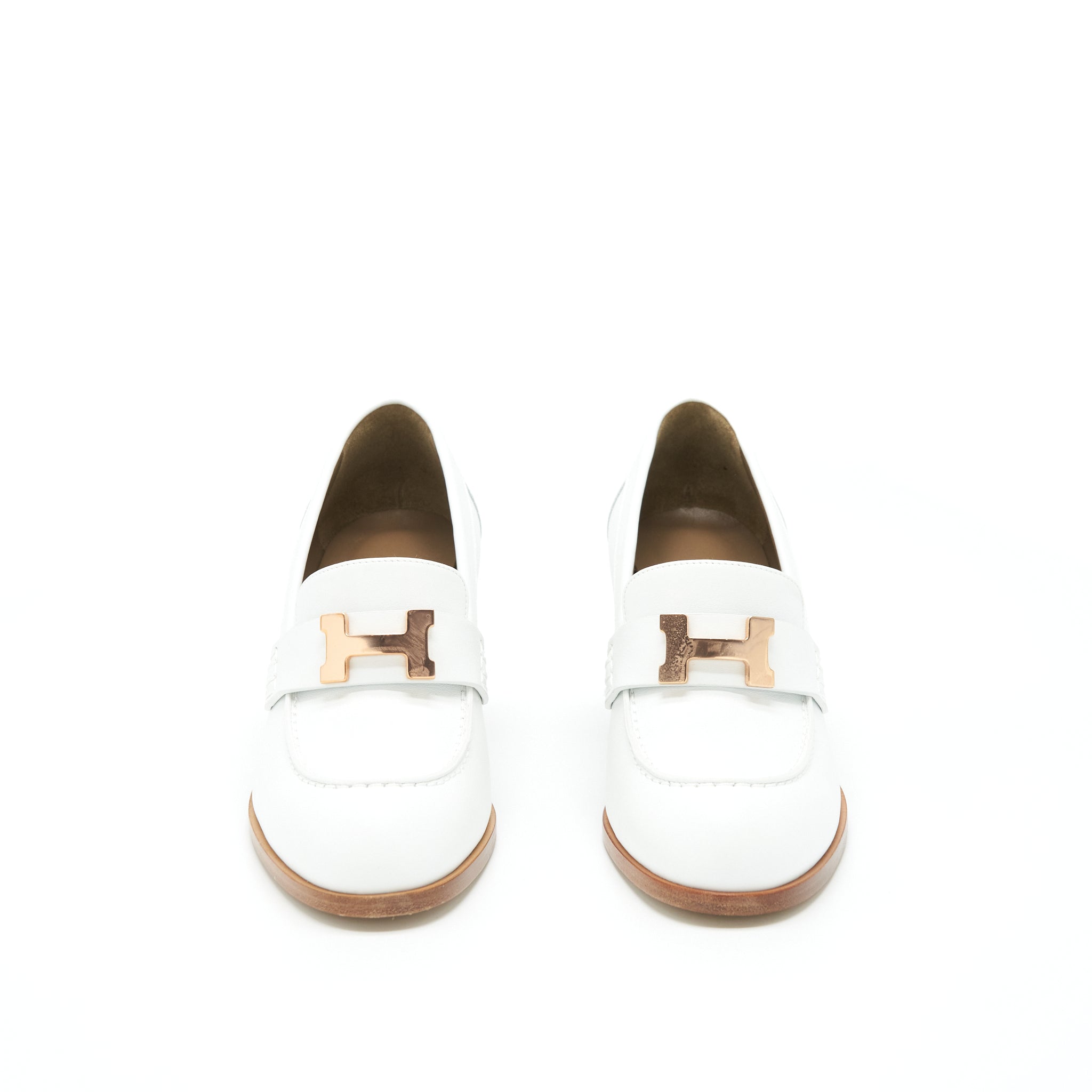 HERMES DAUPHINE LOAFER BLANC RGHW