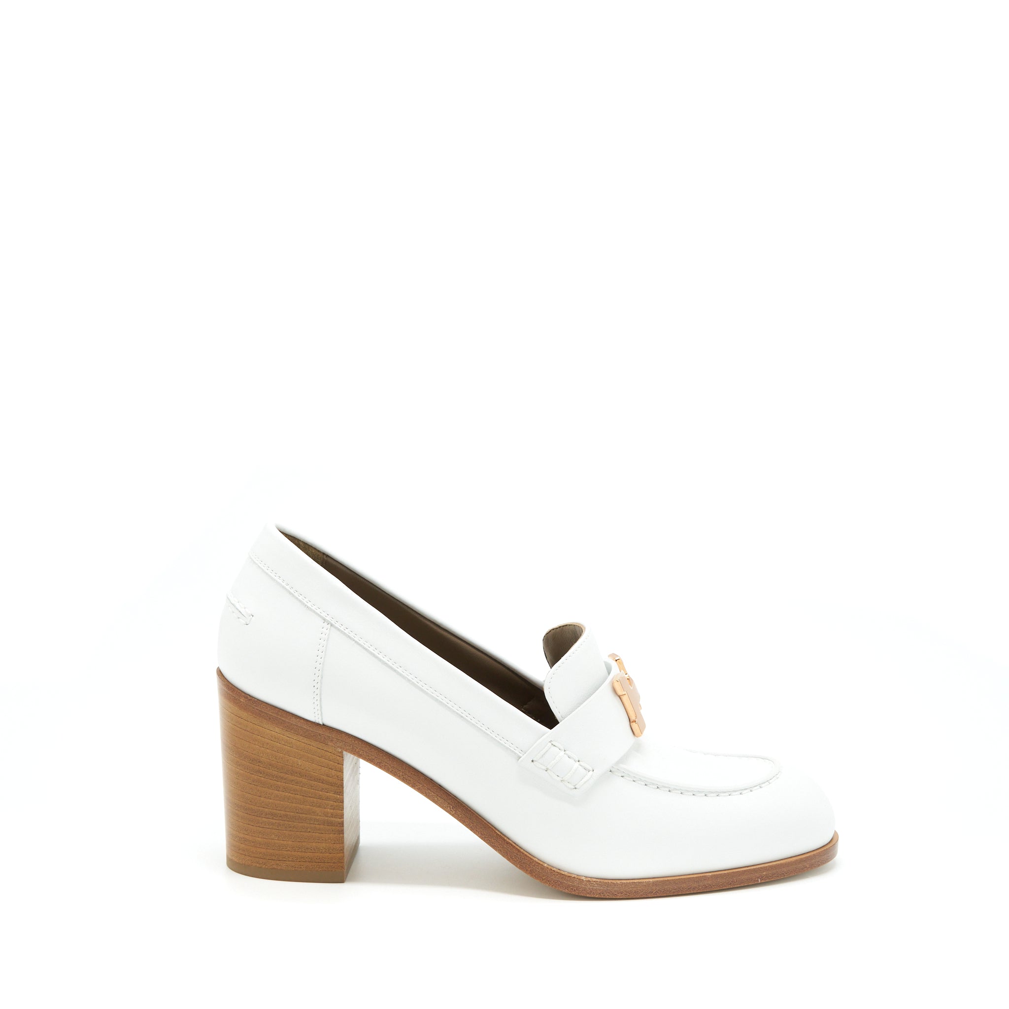 HERMES DAUPHINE LOAFER BLANC RGHW