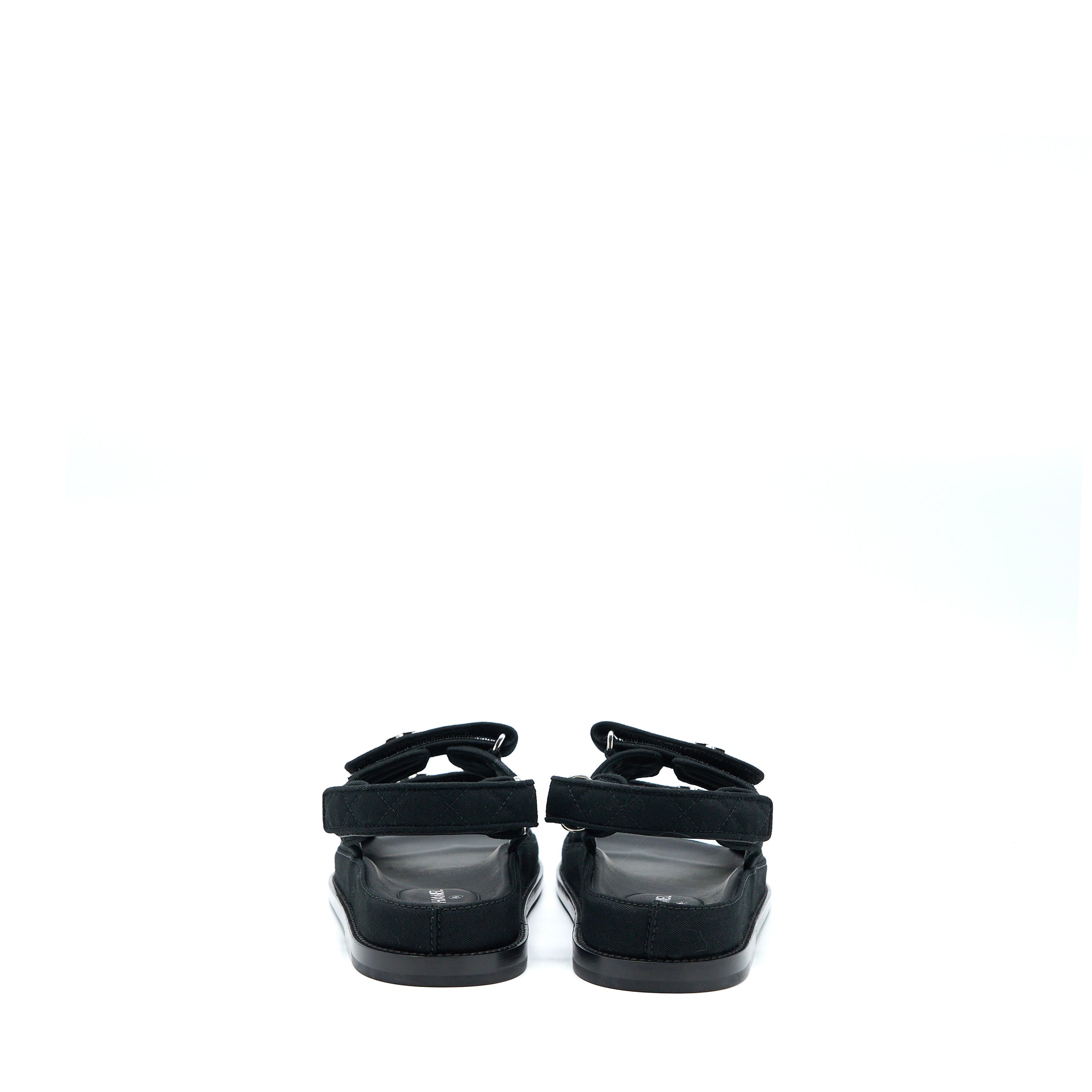 CHANEL DAD SANDALS WITH CRYSTAL LOGO BLACK/MULTICOLOURED