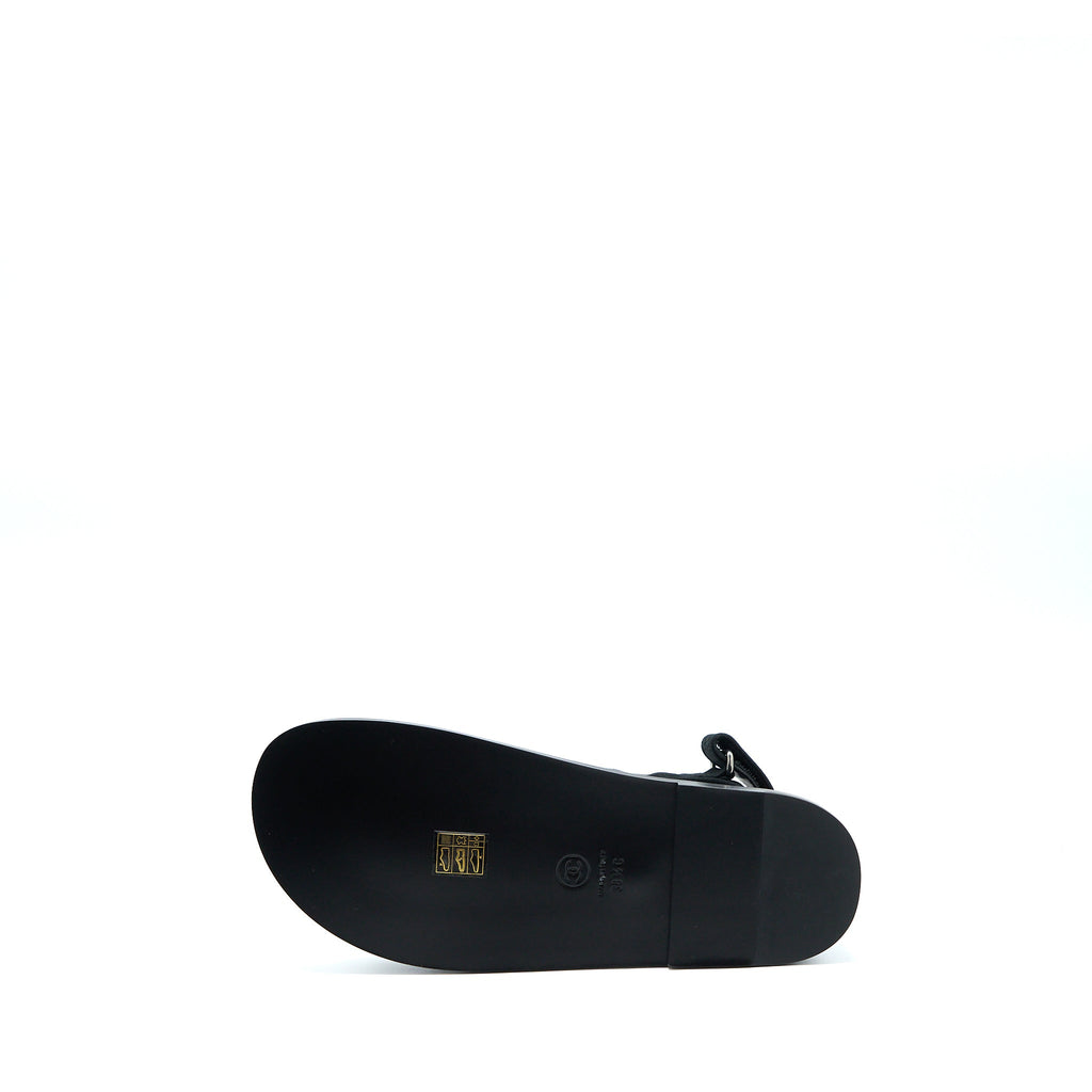 CHANEL DAD SANDALS WITH CRYSTAL LOGO BLACK/MULTICOLOURED