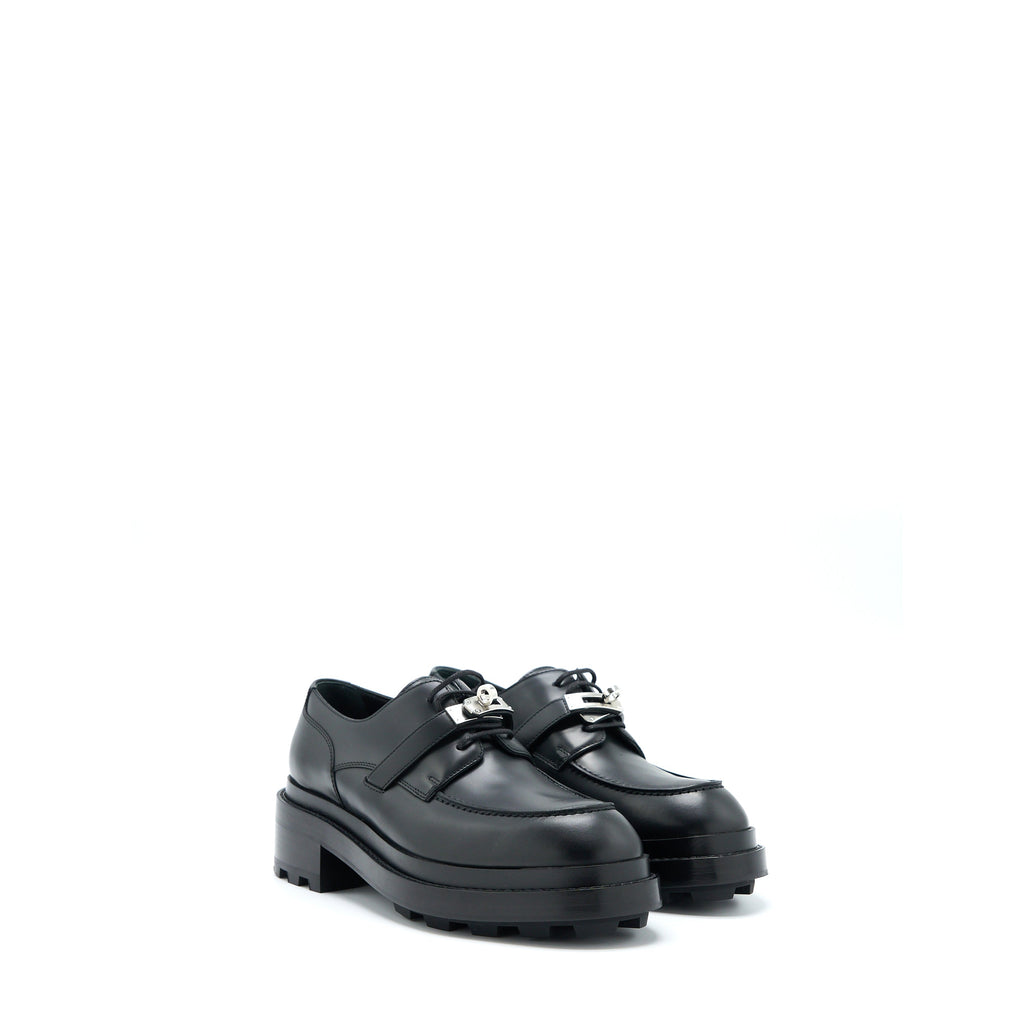 HERMES RICHELIEU DERBY FIRST LOAFER CALFSKIN GLACE BLACK SHW