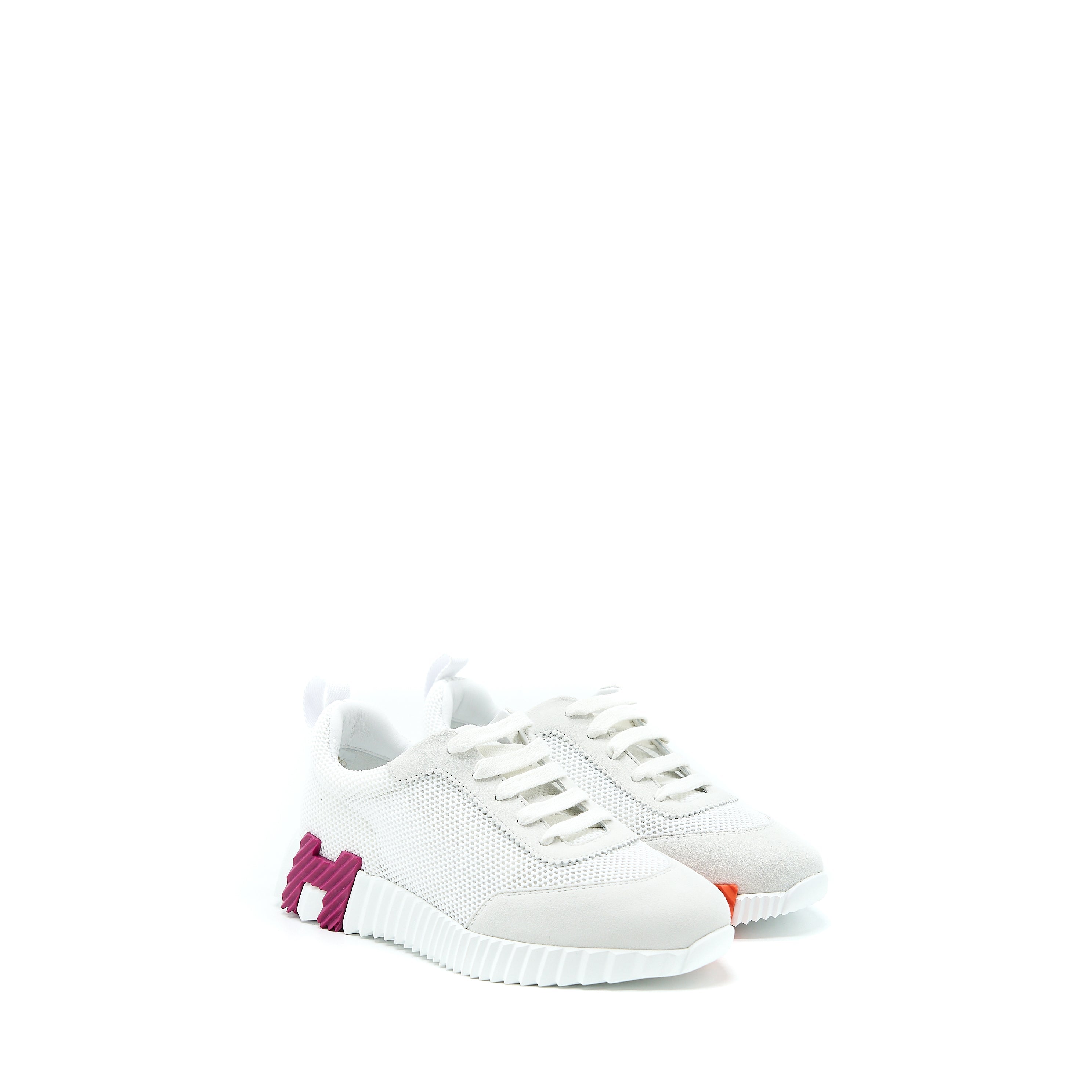HERMES FEMME BOUNCING SNEAKER SUEDE/GOATSKIN WHITE/MULTICOLOUR
