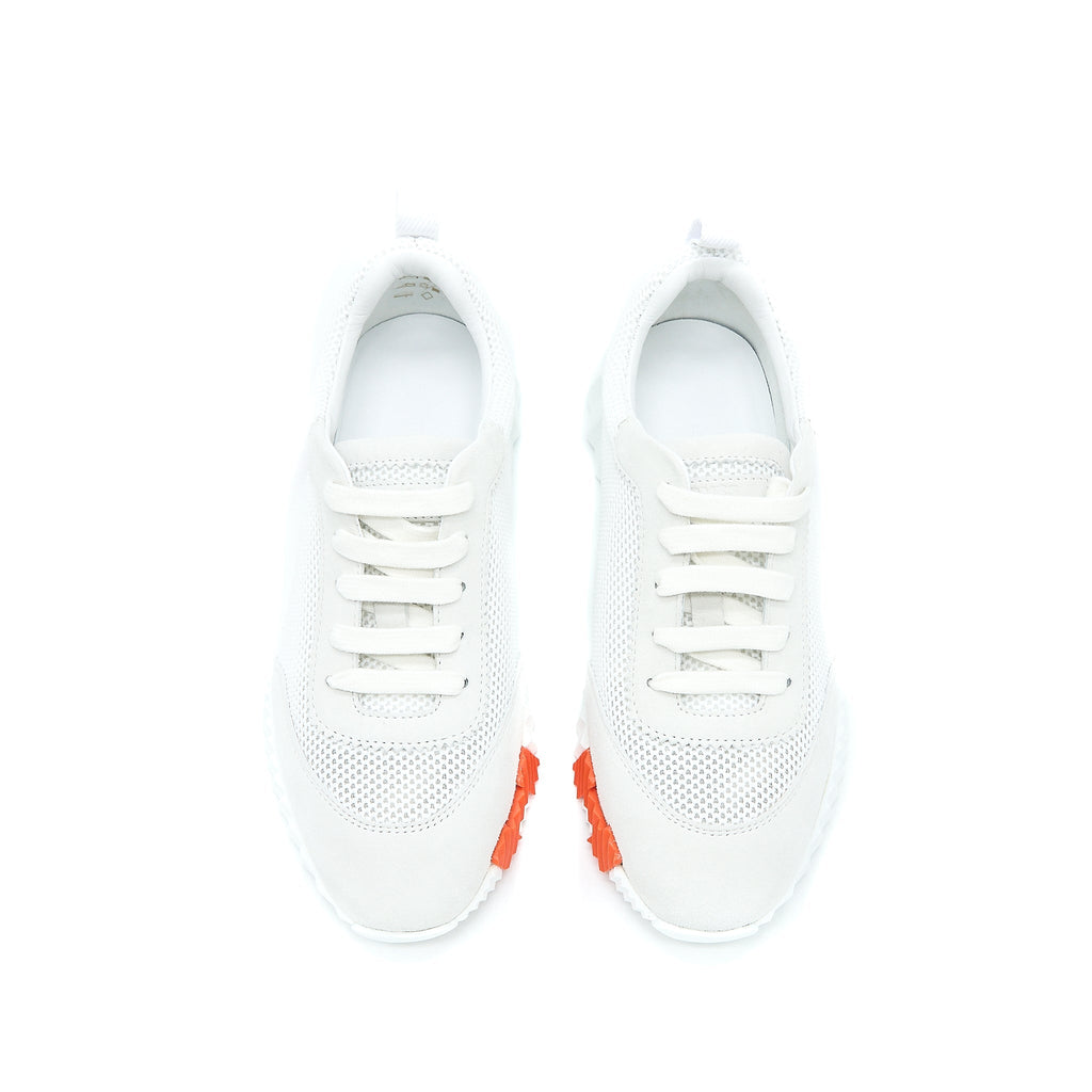 HERMES FEMME BOUNCING SNEAKER SUEDE/GOATSKIN WHITE/MULTICOLOUR