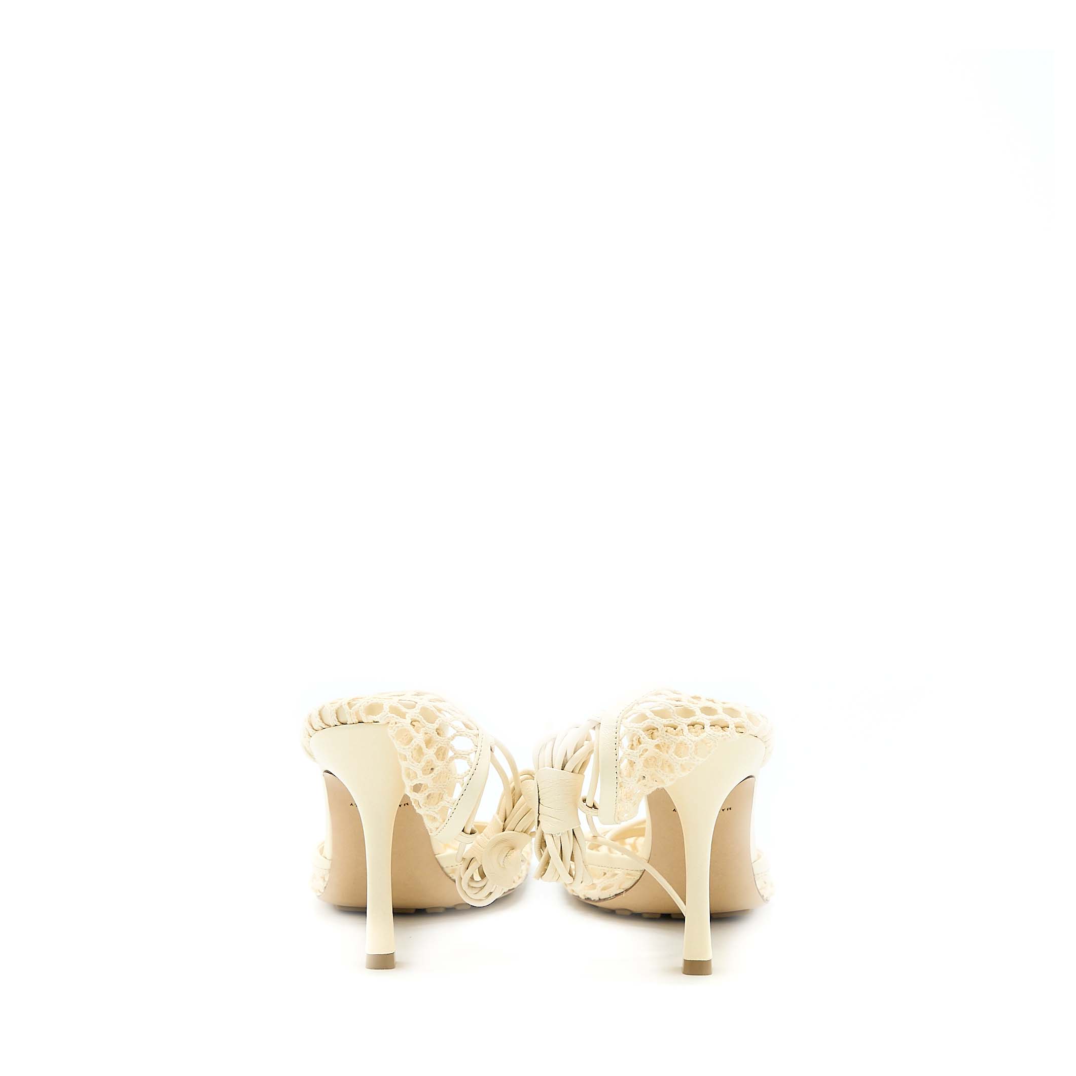 BOTTEGA VENETA STRETCH LACE-UP SANDALS LAMBSKIN WHITE