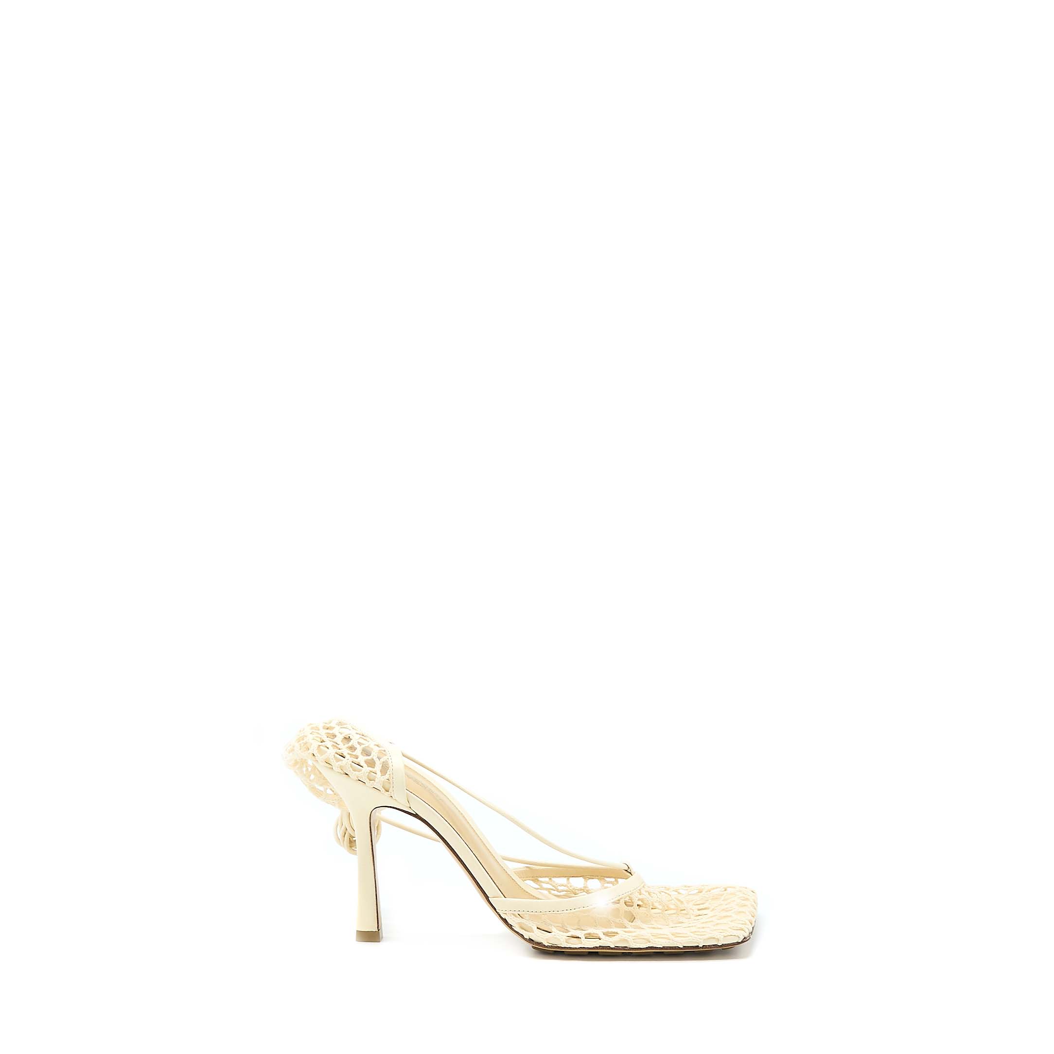 BOTTEGA VENETA STRETCH LACE-UP SANDALS LAMBSKIN WHITE