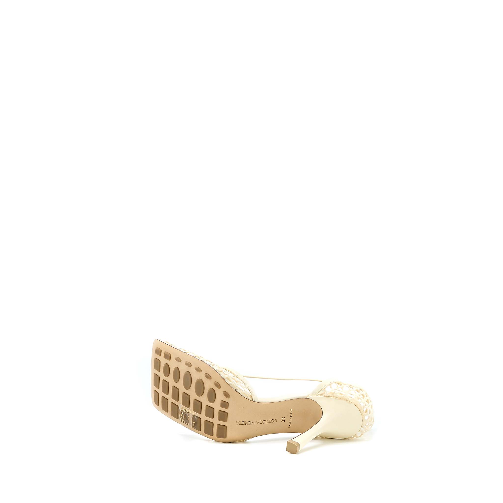 BOTTEGA VENETA STRETCH LACE-UP SANDALS LAMBSKIN WHITE