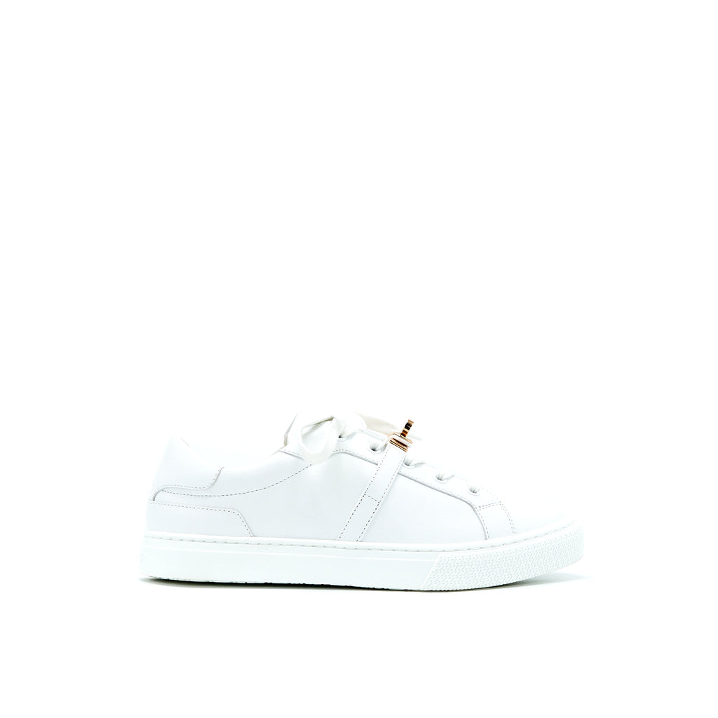 HERMES DAY SNEAKER WHITE ROSE GOLD BUCKLE
