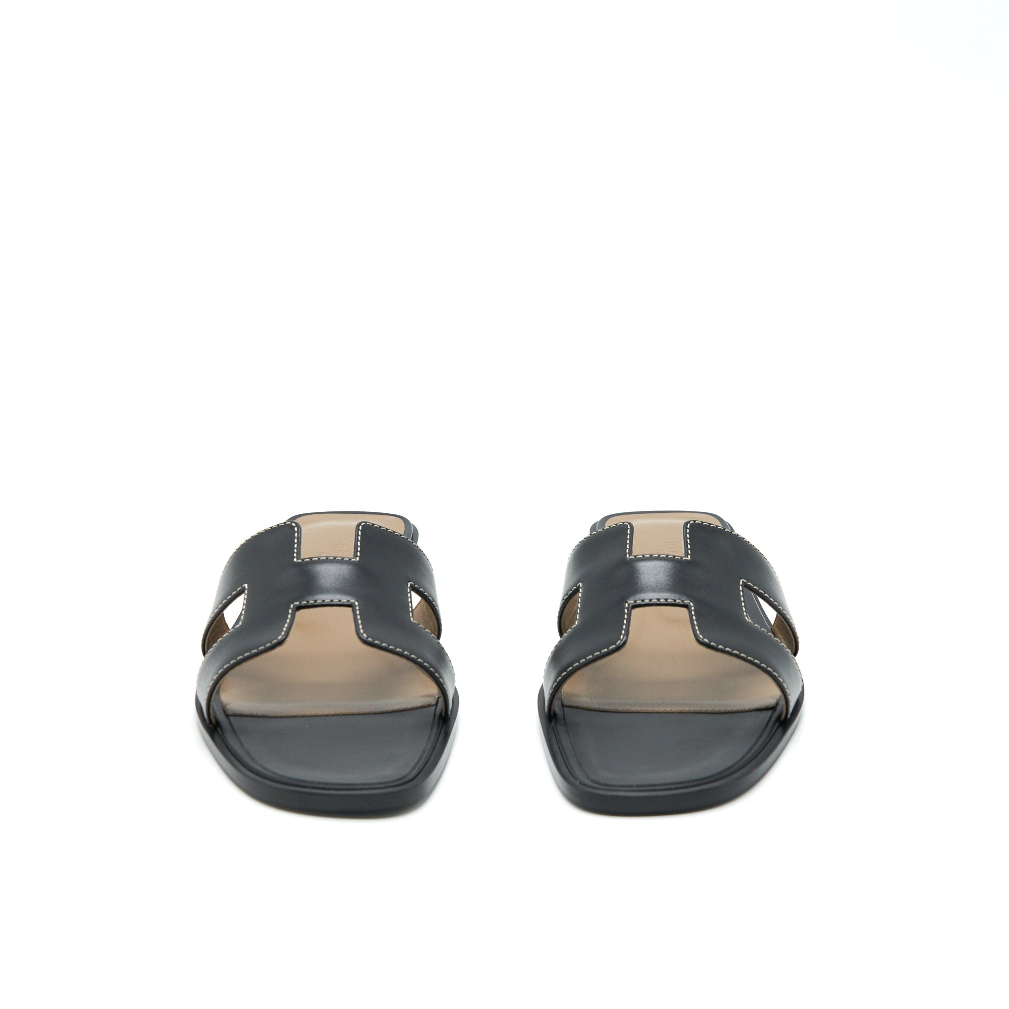 HERMES ORAN SANDAL BLACK BOX