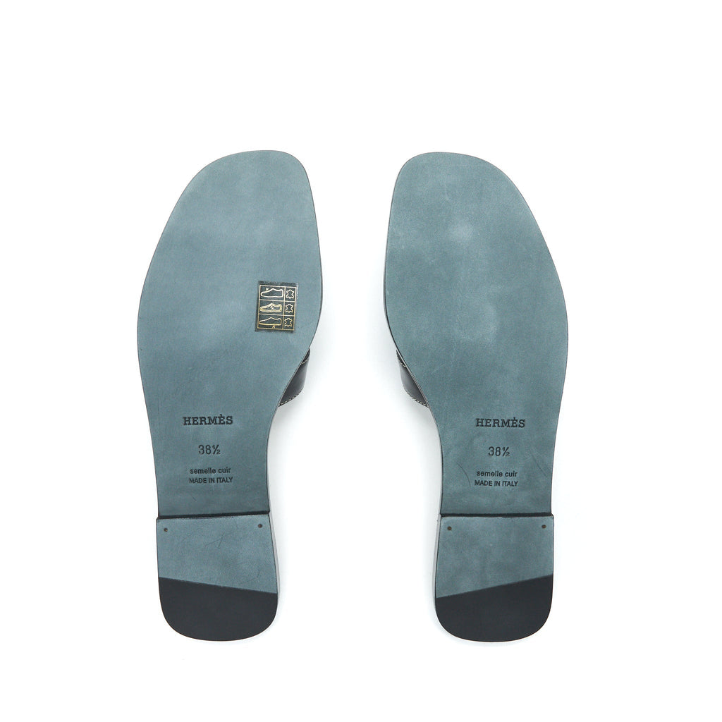 HERMES ORAN SANDAL BLACK BOX