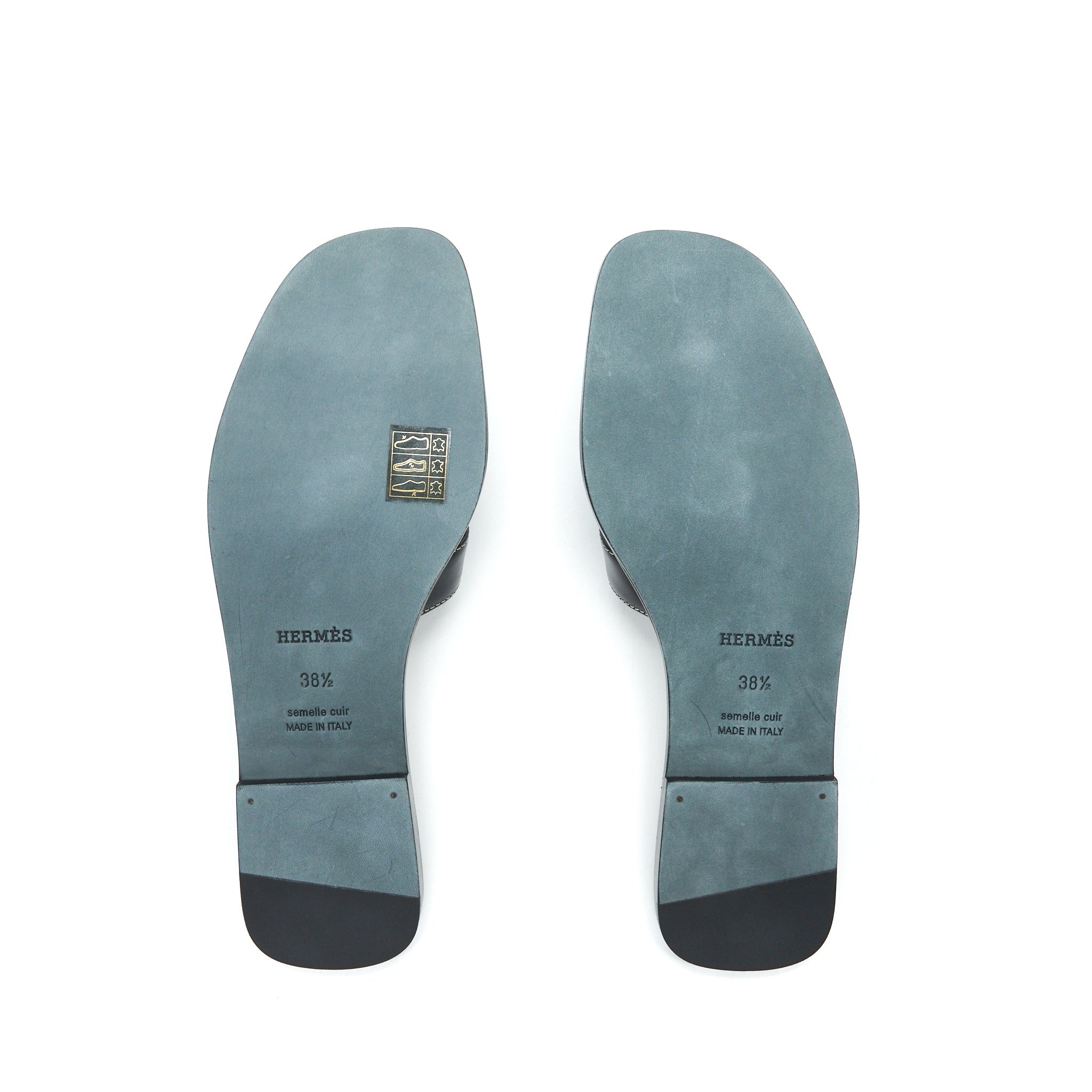 HERMES ORAN SANDAL BLACK BOX