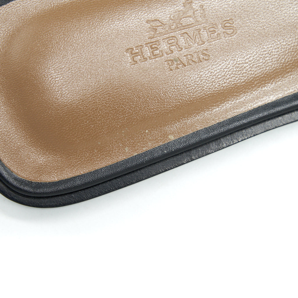 HERMES ORAN SANDAL BLACK BOX