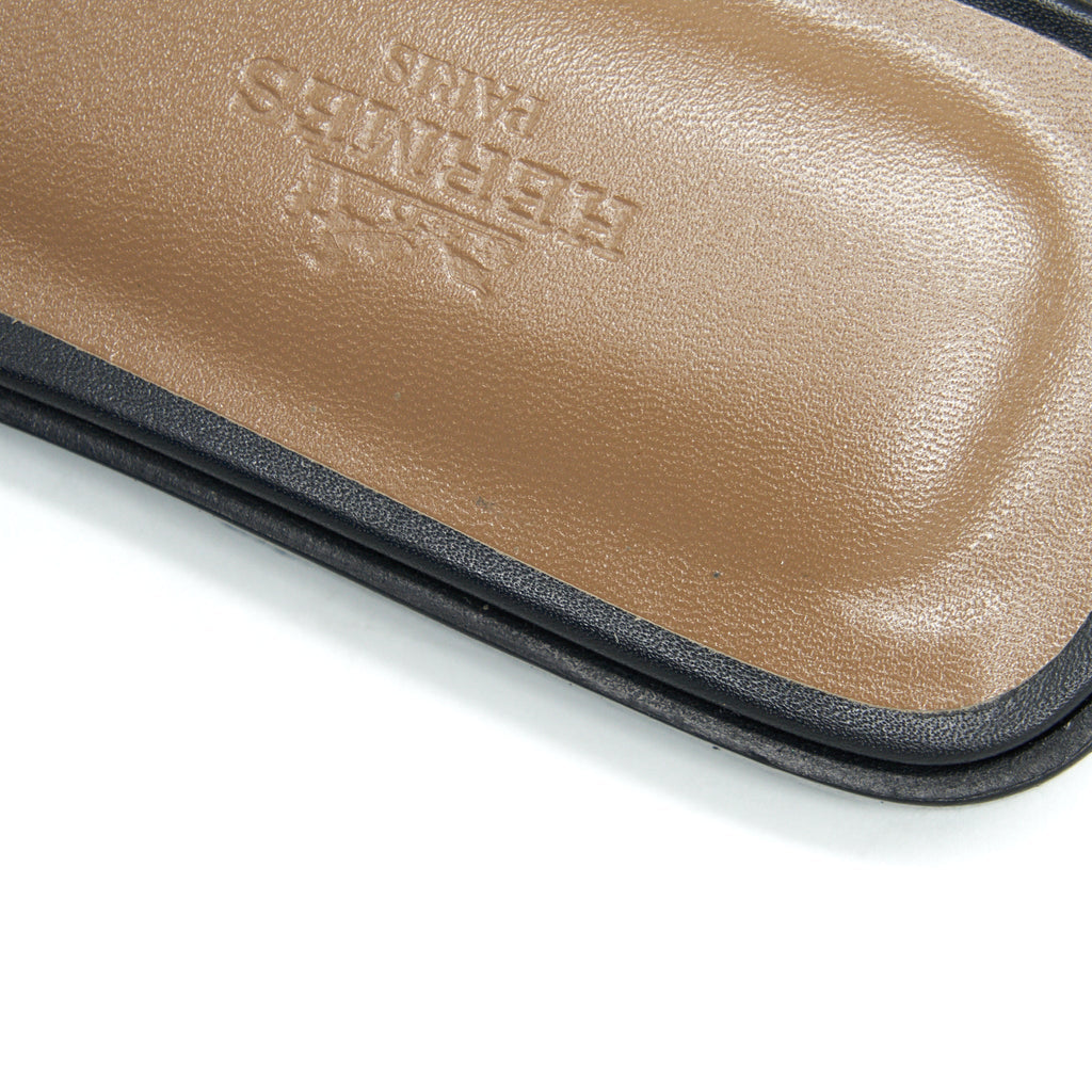 HERMES ORAN SANDAL BLACK BOX