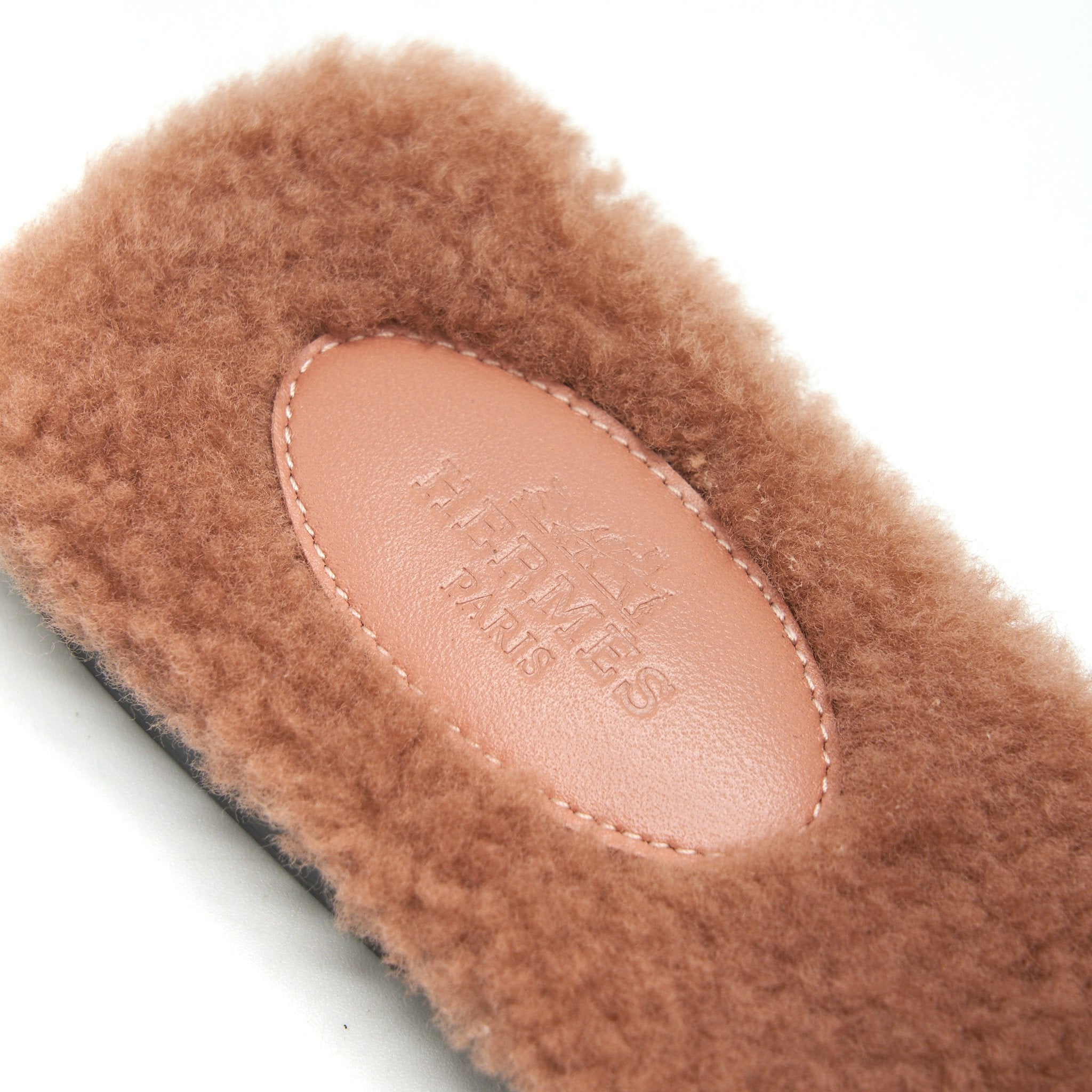 HERMES SANDALE ORAN PEAU LAINEE ROSE AUBE