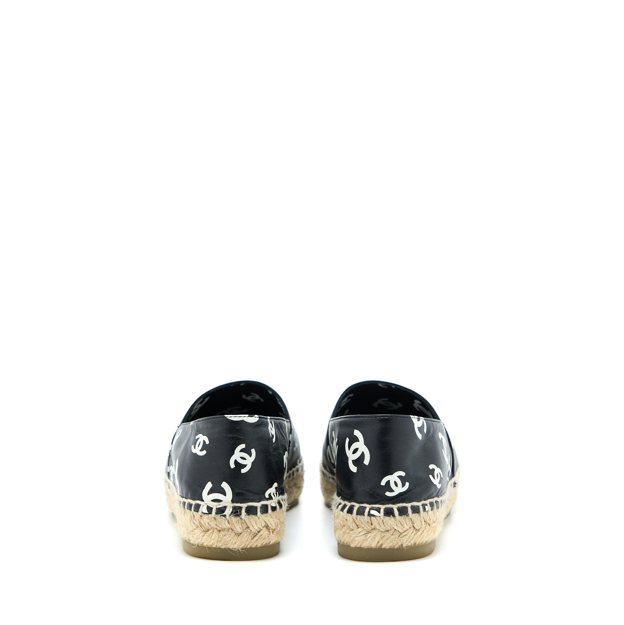 CHANEL SMALL CC LOGOS ESPADRILLES BLACK / WHITE