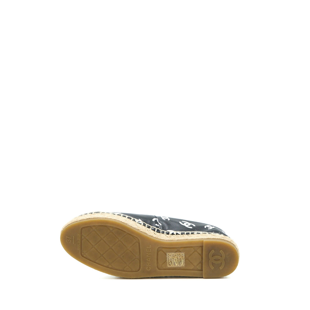 CHANEL SMALL CC LOGOS ESPADRILLES BLACK / WHITE
