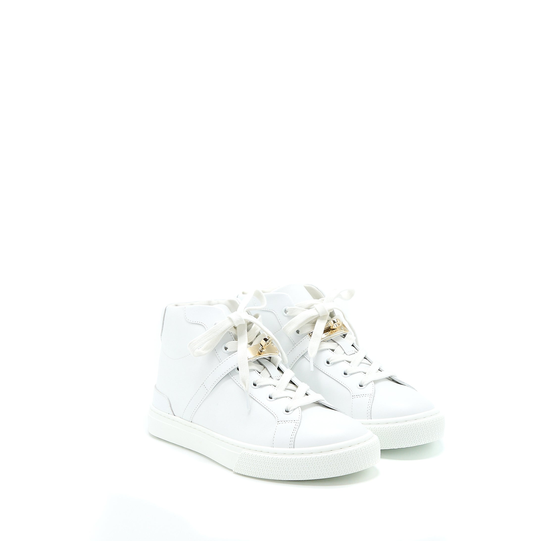 HERMES DAYDREAM SNEAKER KELLY BUCKLE CALFSKIN BLANC LGHW