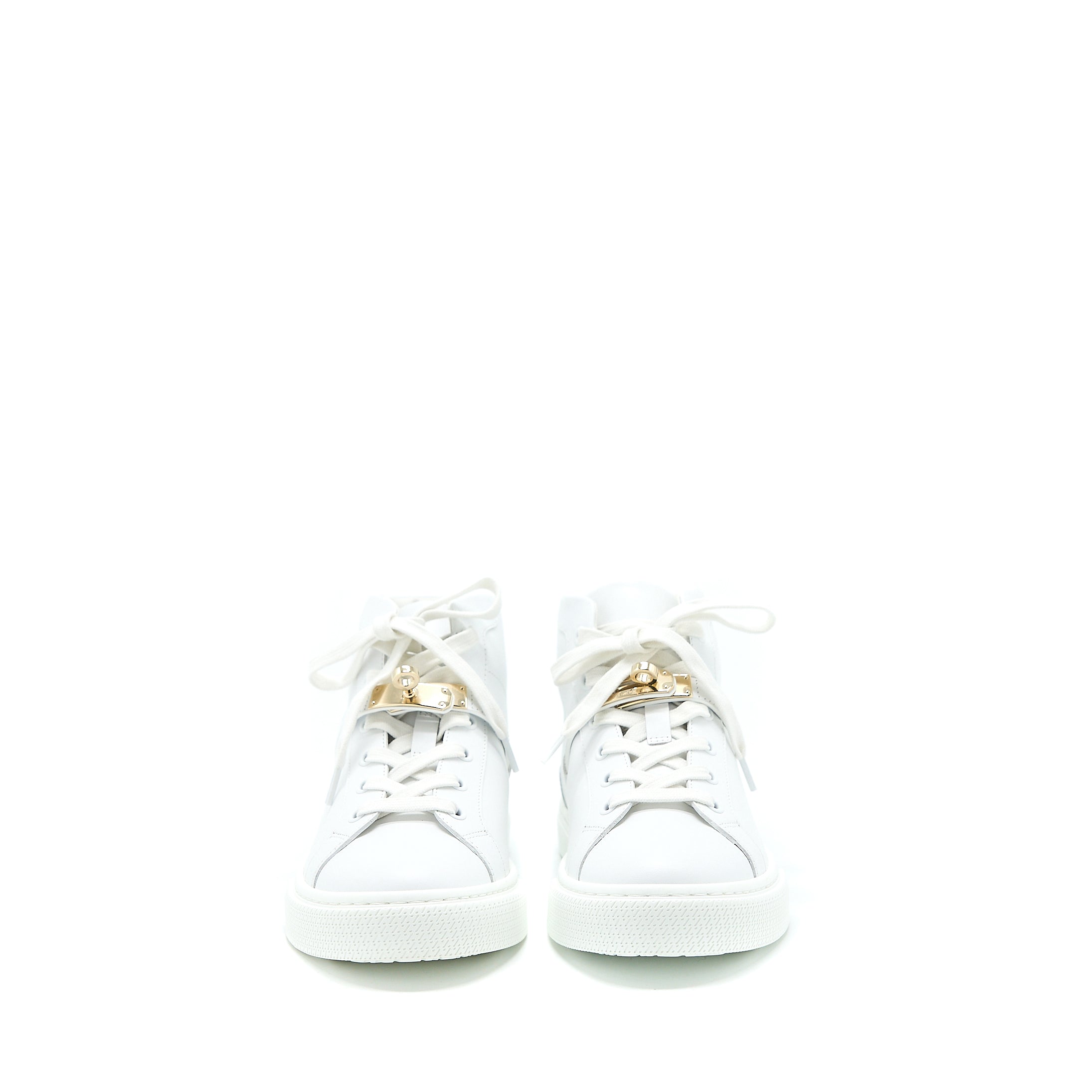 HERMES DAYDREAM SNEAKER KELLY BUCKLE CALFSKIN BLANC LGHW
