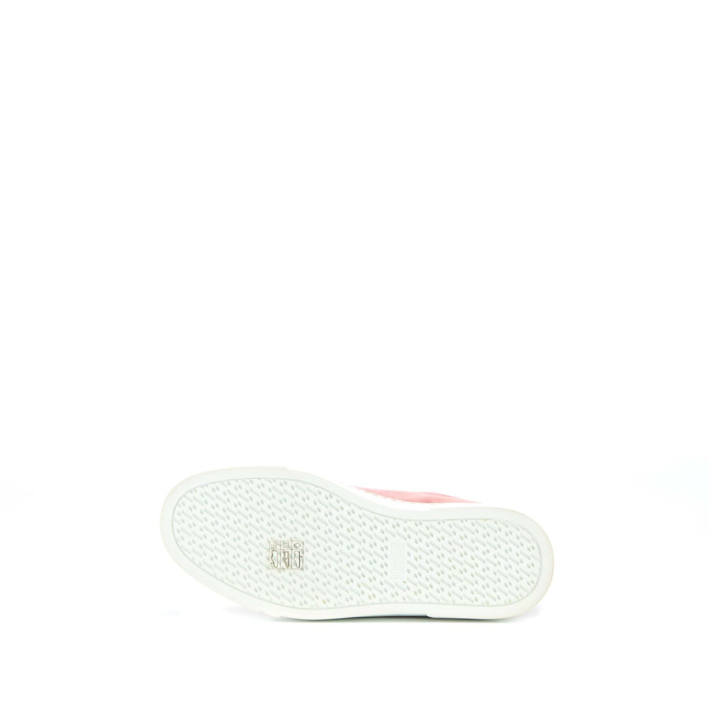 HERMES WING PATCH VELVET SNEAKERS PINK