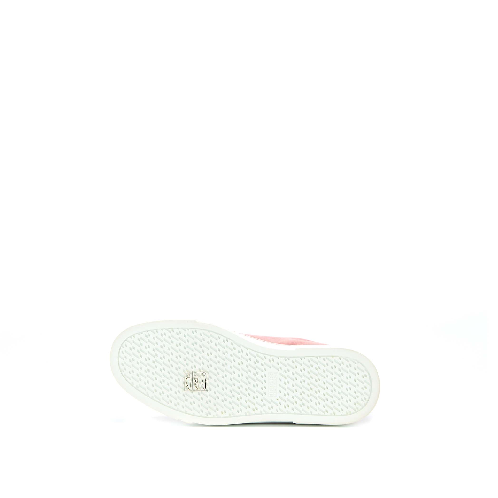 HERMES WING PATCH VELVET SNEAKERS PINK