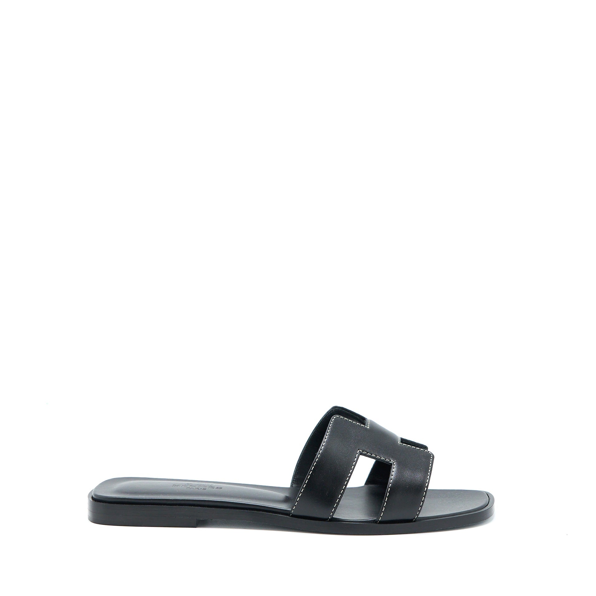 HERMES ORAN SANDAL CALFSKIN BLACK