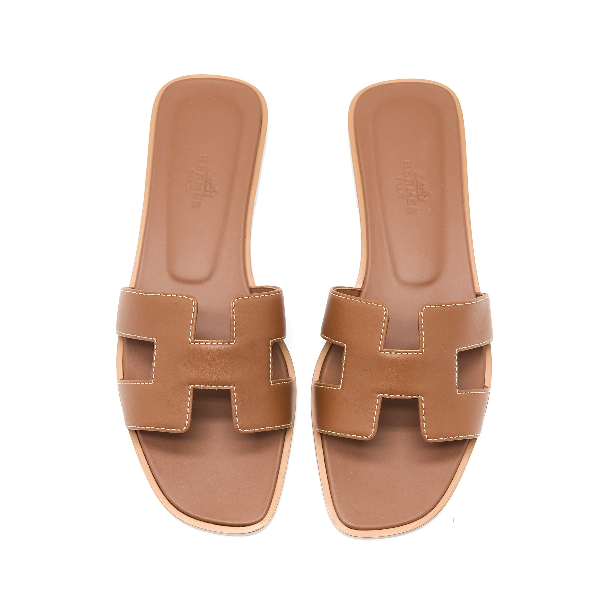 HERMES ORAN SANDAL CALFSKIN GOLD