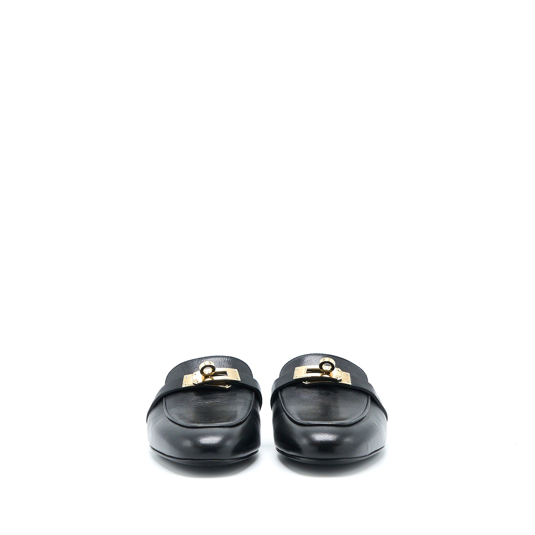 HERMES OZ MULE CALFSKIN BLACK/MULTICOLOUR GHW