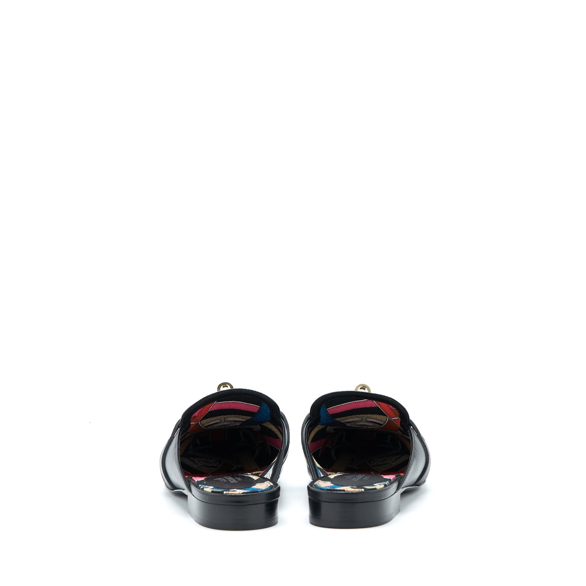 HERMES OZ MULE CALFSKIN BLACK/MULTICOLOUR GHW