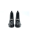 HERMES FUNK ANKLE BOOT WITH KELLY BUCKLE GLAZED CALFSKIN BLACK SHW