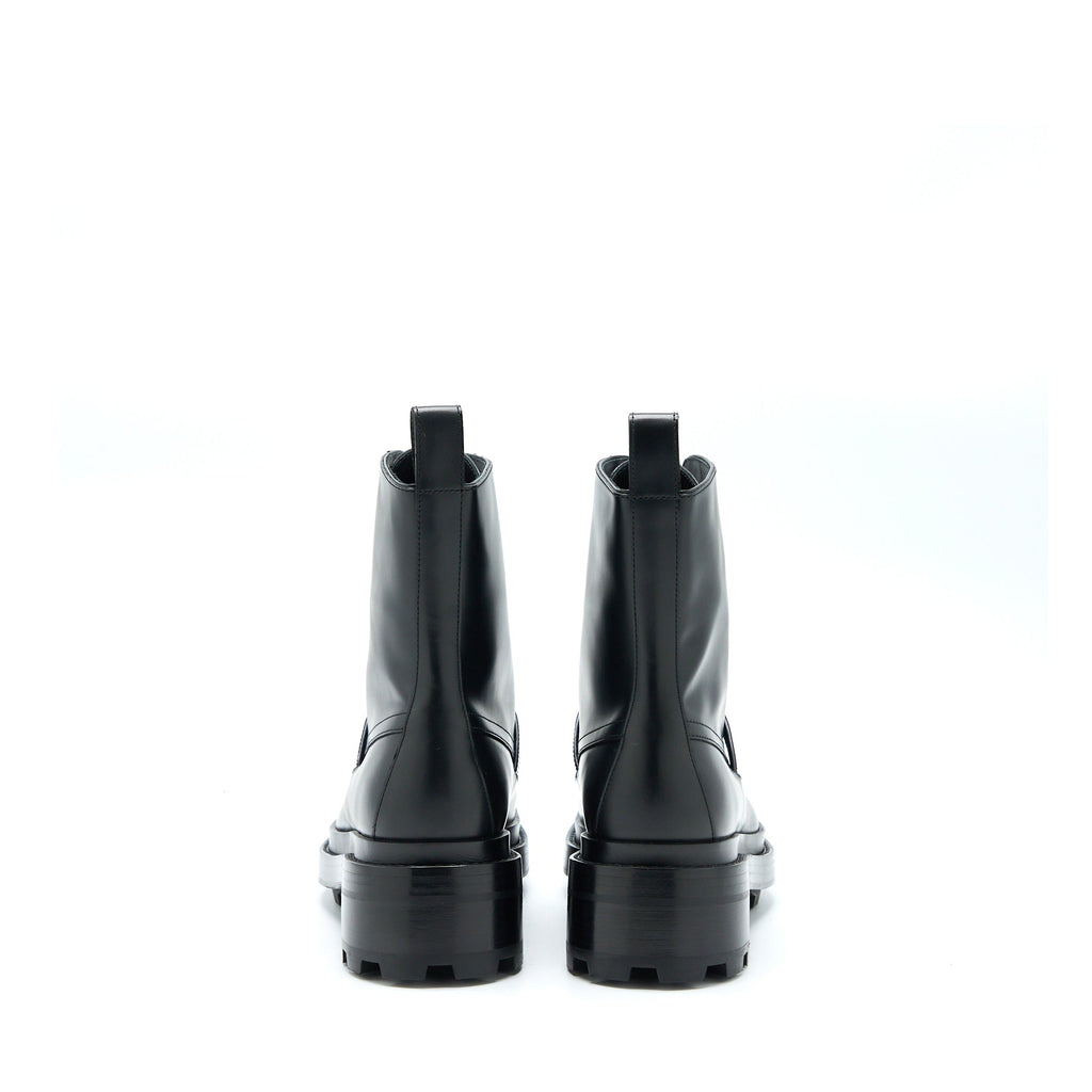 HERMES FUNK ANKLE BOOT WITH KELLY BUCKLE GLAZED CALFSKIN BLACK SHW