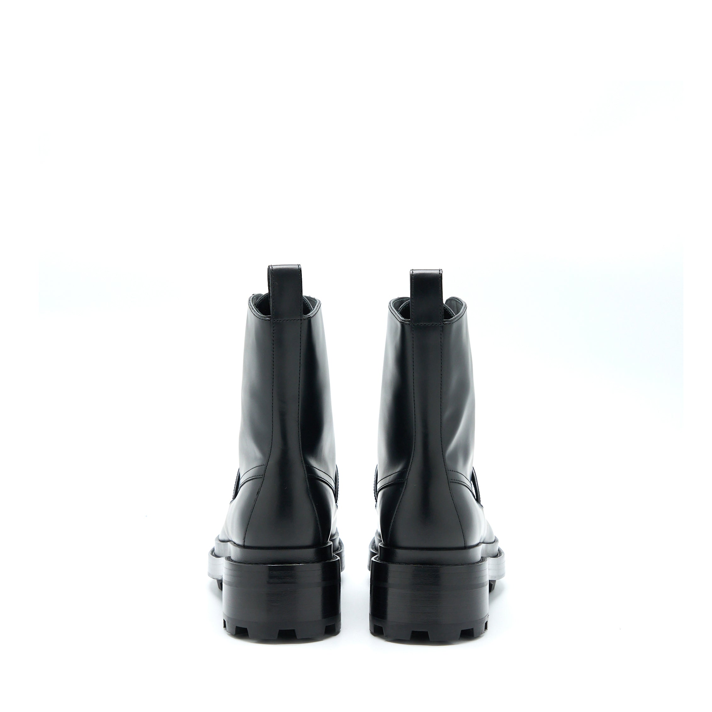 HERMES FUNK ANKLE BOOT WITH KELLY BUCKLE GLAZED CALFSKIN BLACK SHW