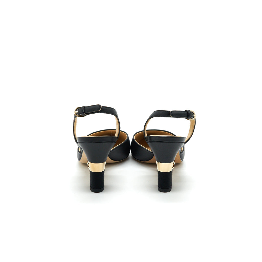 CHANEL C MID HEELS SLING BACK