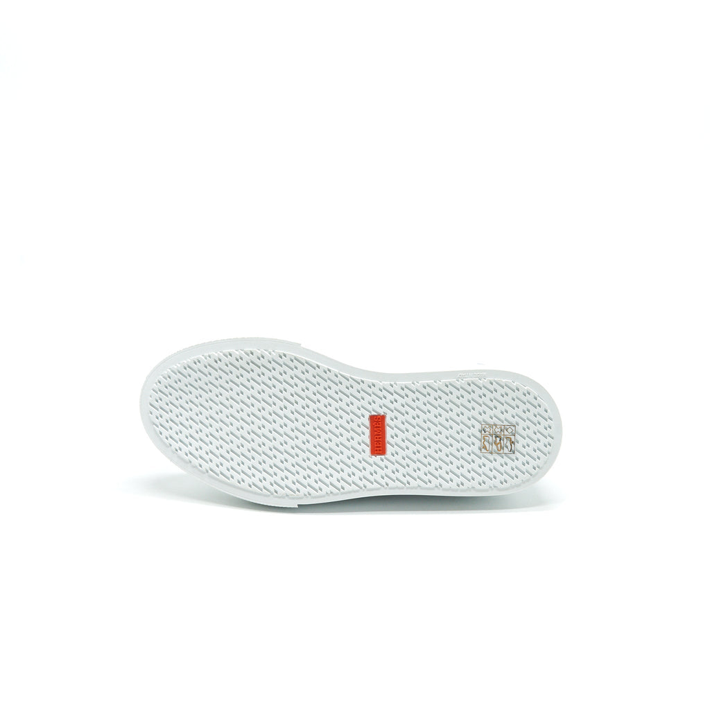 HERMES DAY SNEAKER CALFSKIN WITH ICONIC ROSE GOLD PLATED KELLY BUCKLE