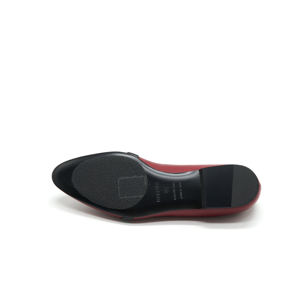 HERMES BUCKLE FLAT SHOES IN RED