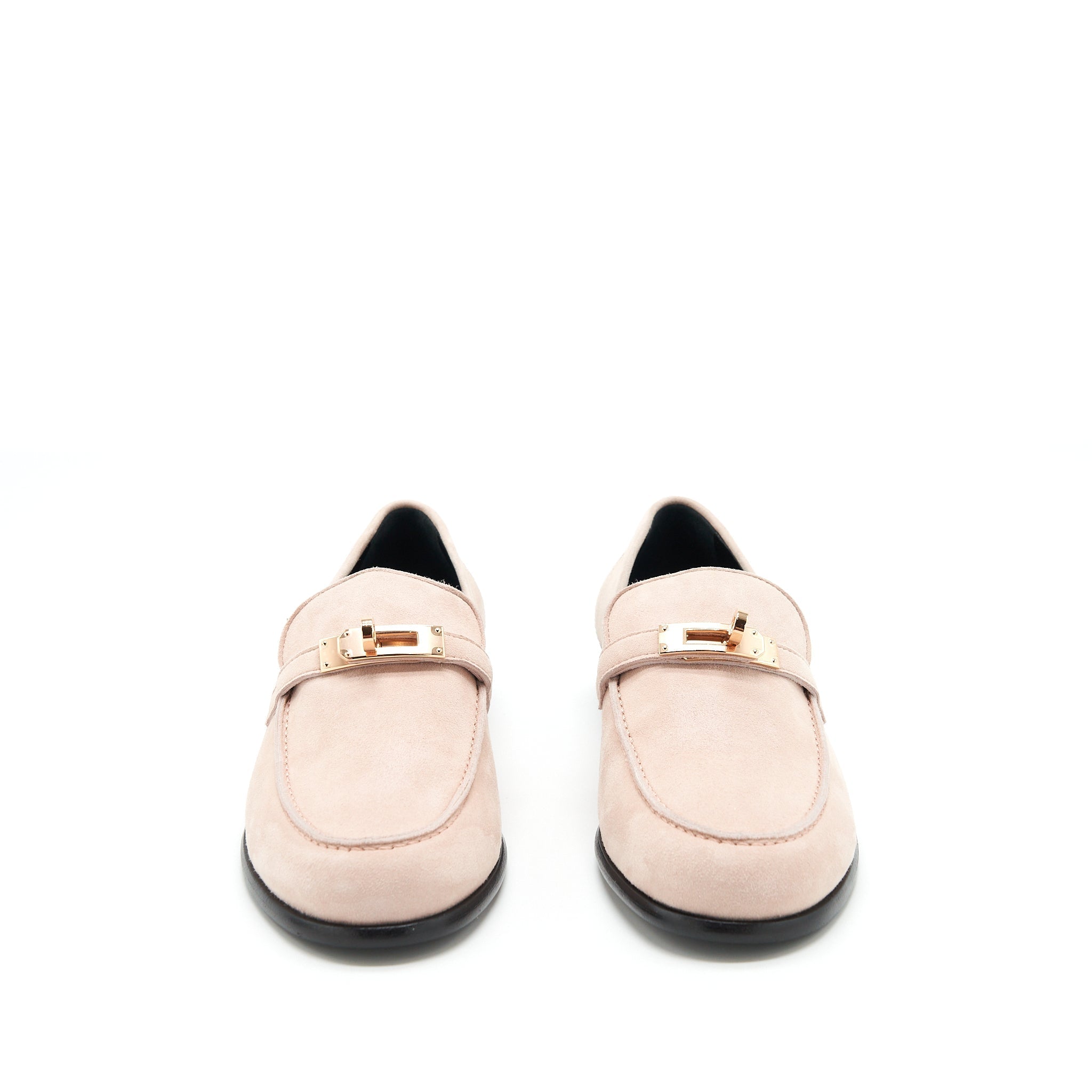 HERMES DESTIN LOAFER CHEVRE VELOURS ROSE OPALINE RGHW