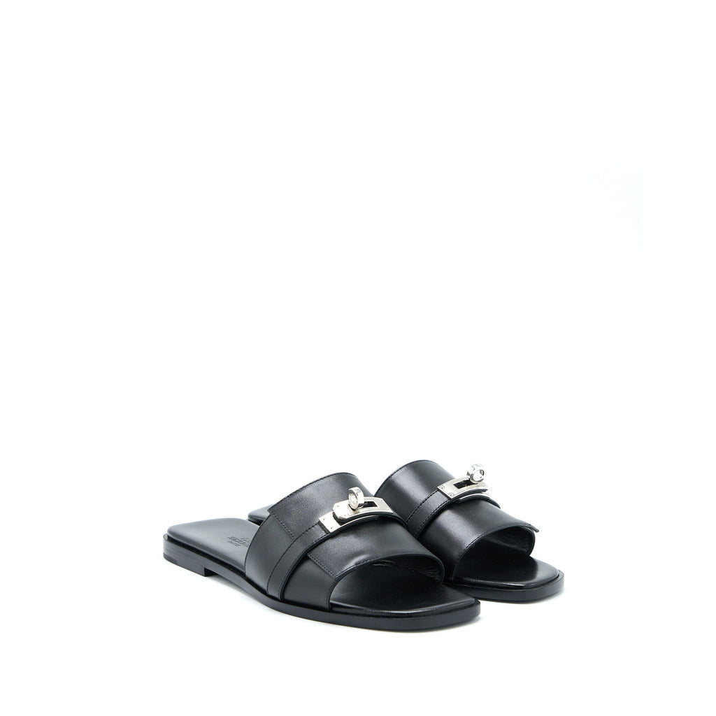 HERMES GIULIANO SANDAL CALFSKIN BLACK SHW
