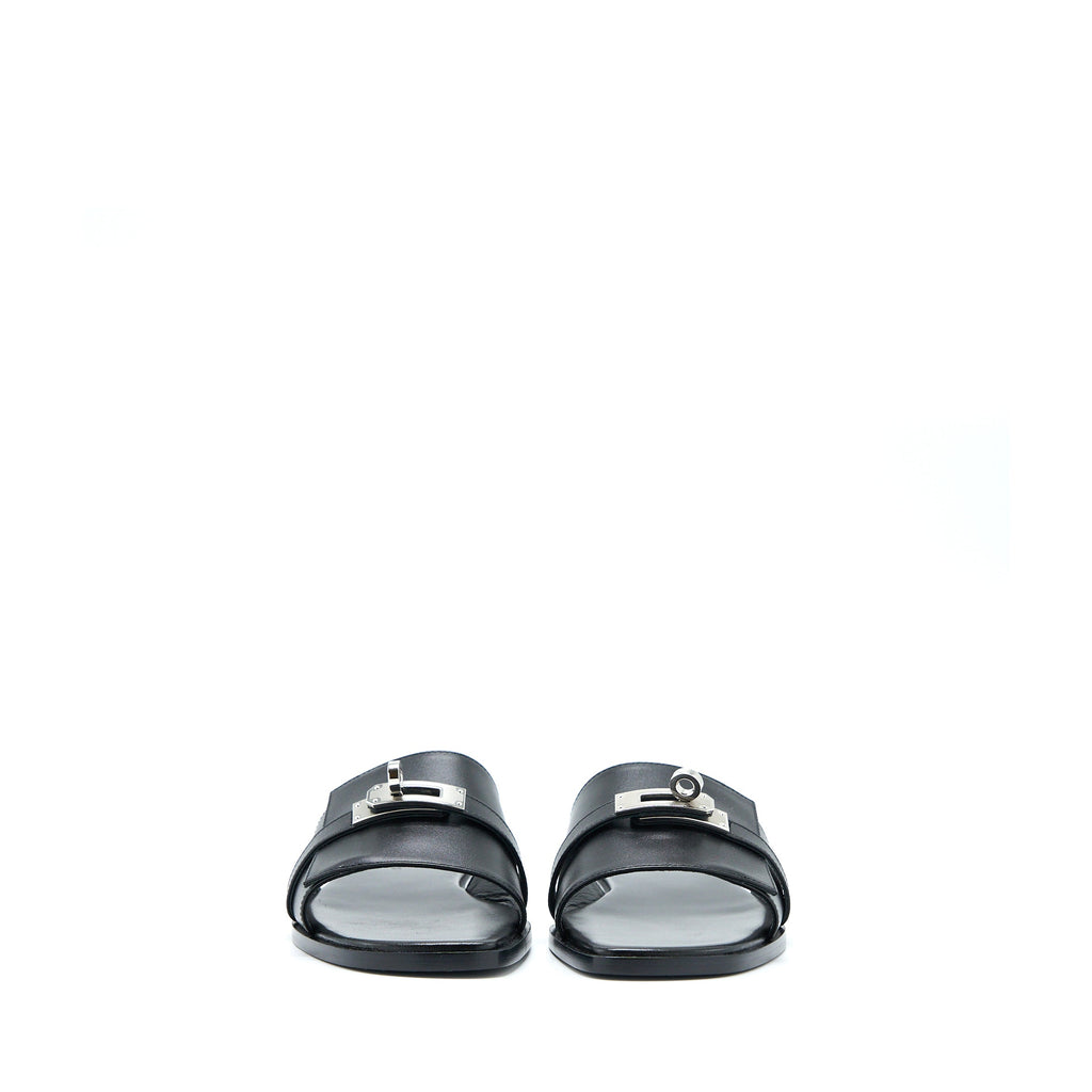 HERMES GIULIANO SANDAL CALFSKIN BLACK SHW