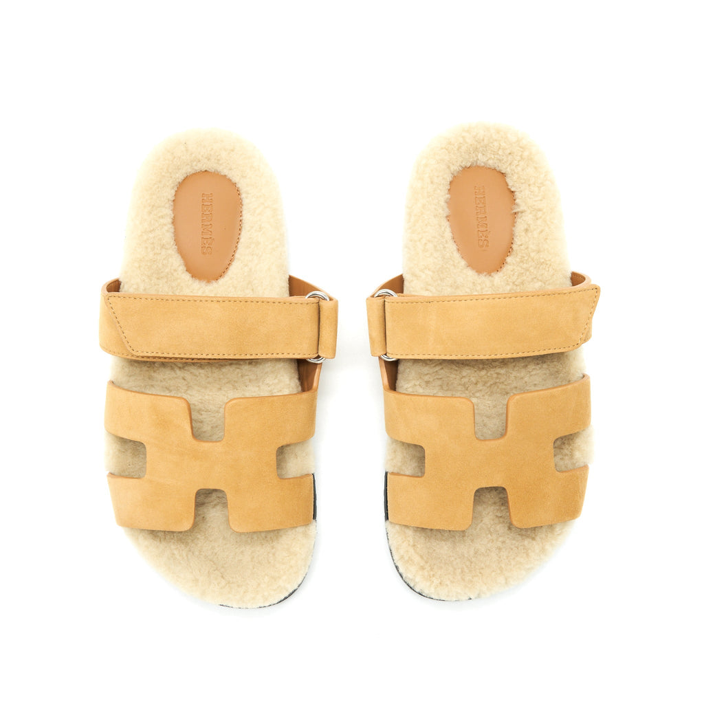 HERMES CHYPRE SANDAL BEIGE DOREEN/ ECRU