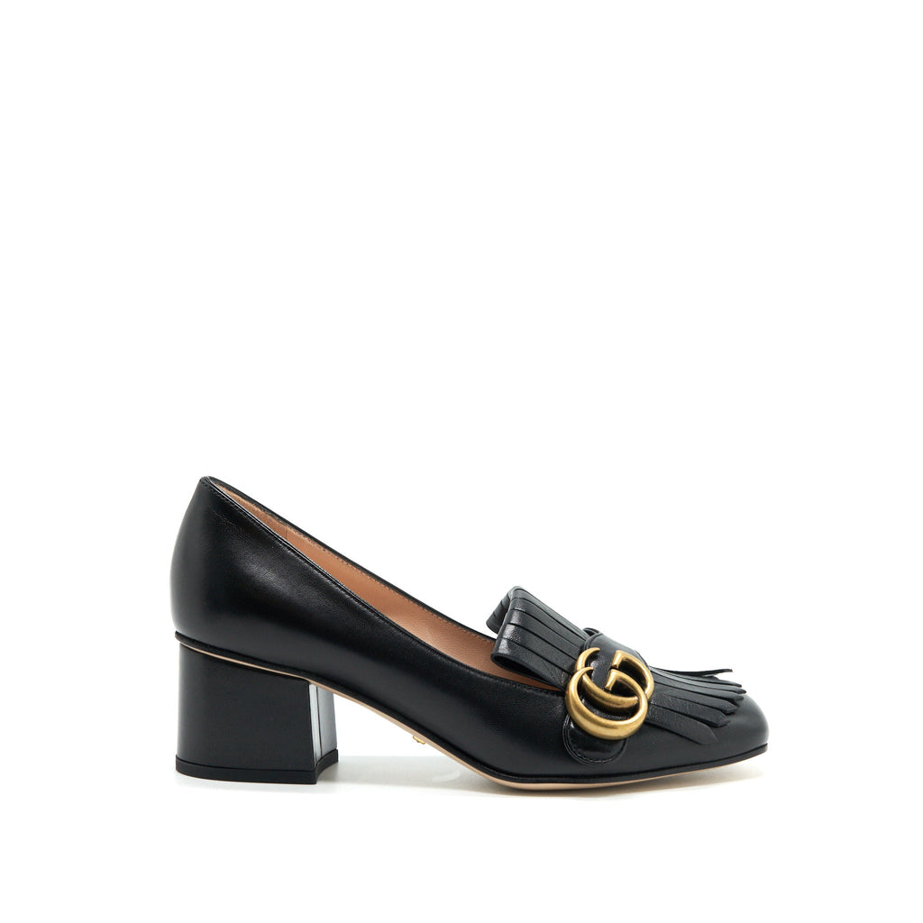 GUCCI LEATHER MID-HEEL PUMP